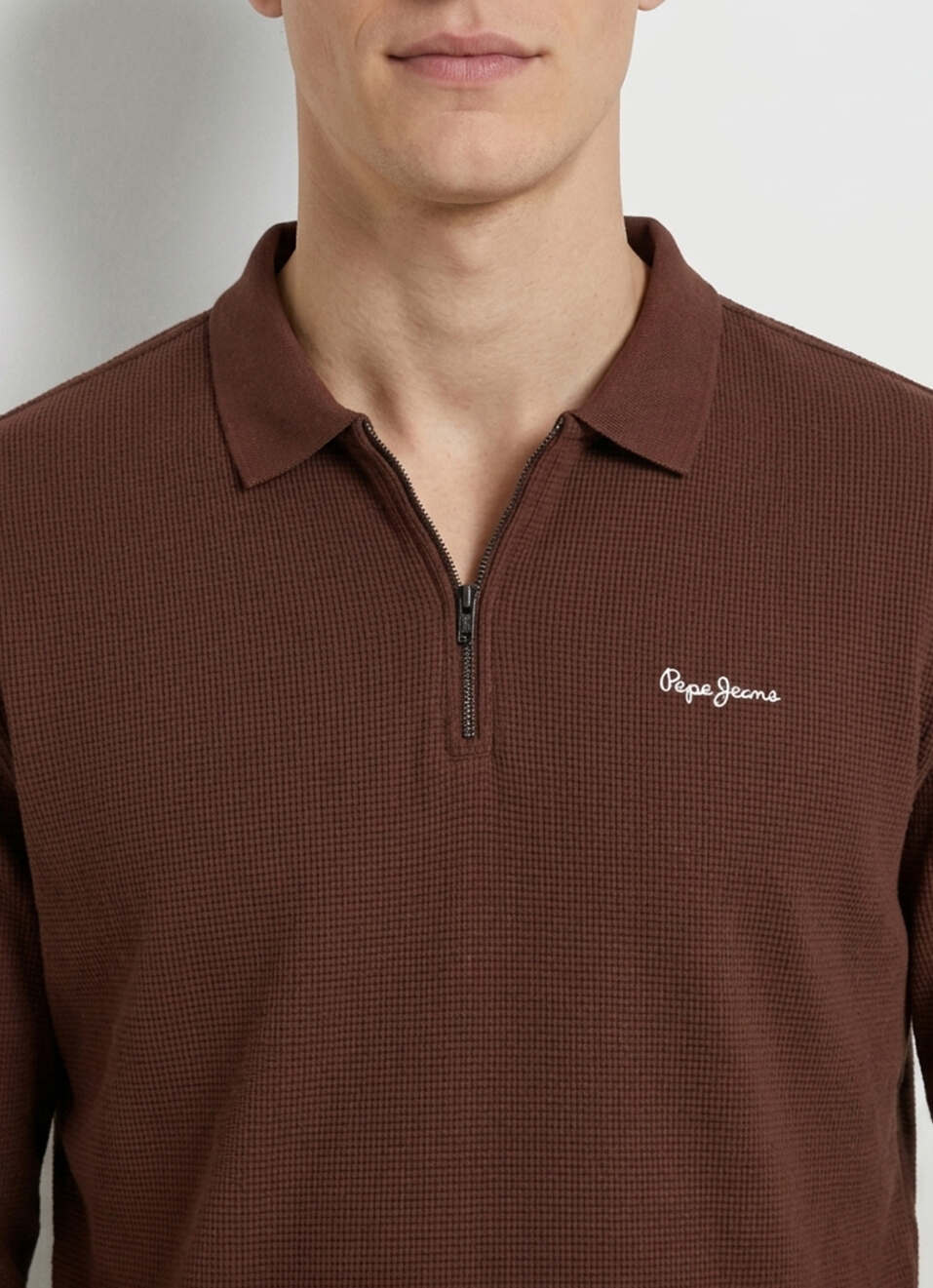 Men Brown Solid Polo Collar T-shirt, , large image number 4