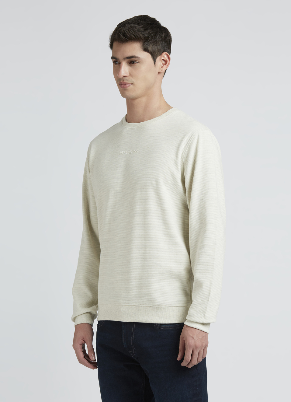 Ecru Full Sleeve Ottoman Sweatshirt, , large image number 3