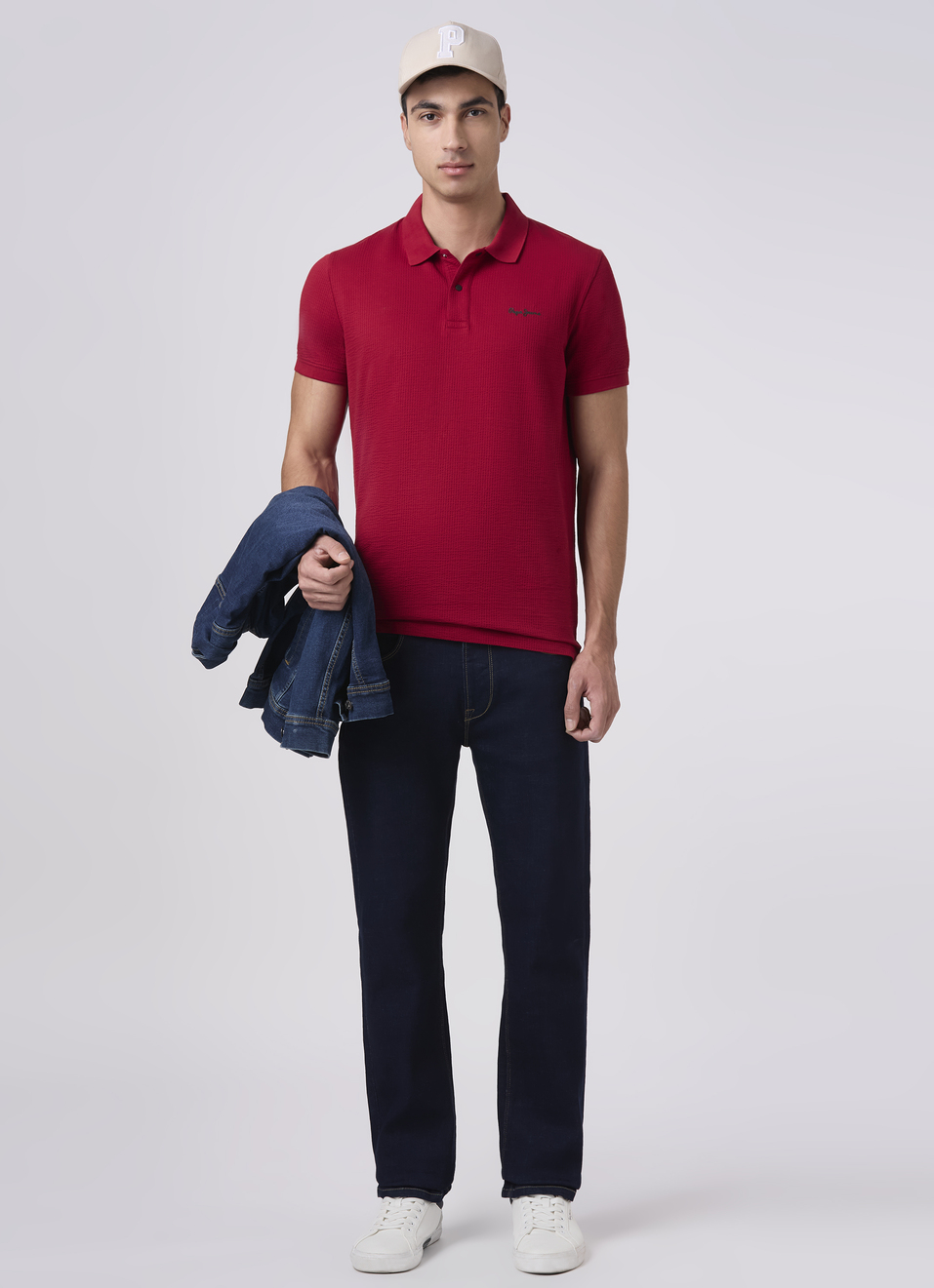 Men Merlot Red Polo Collar T-shirt, , large image number 5