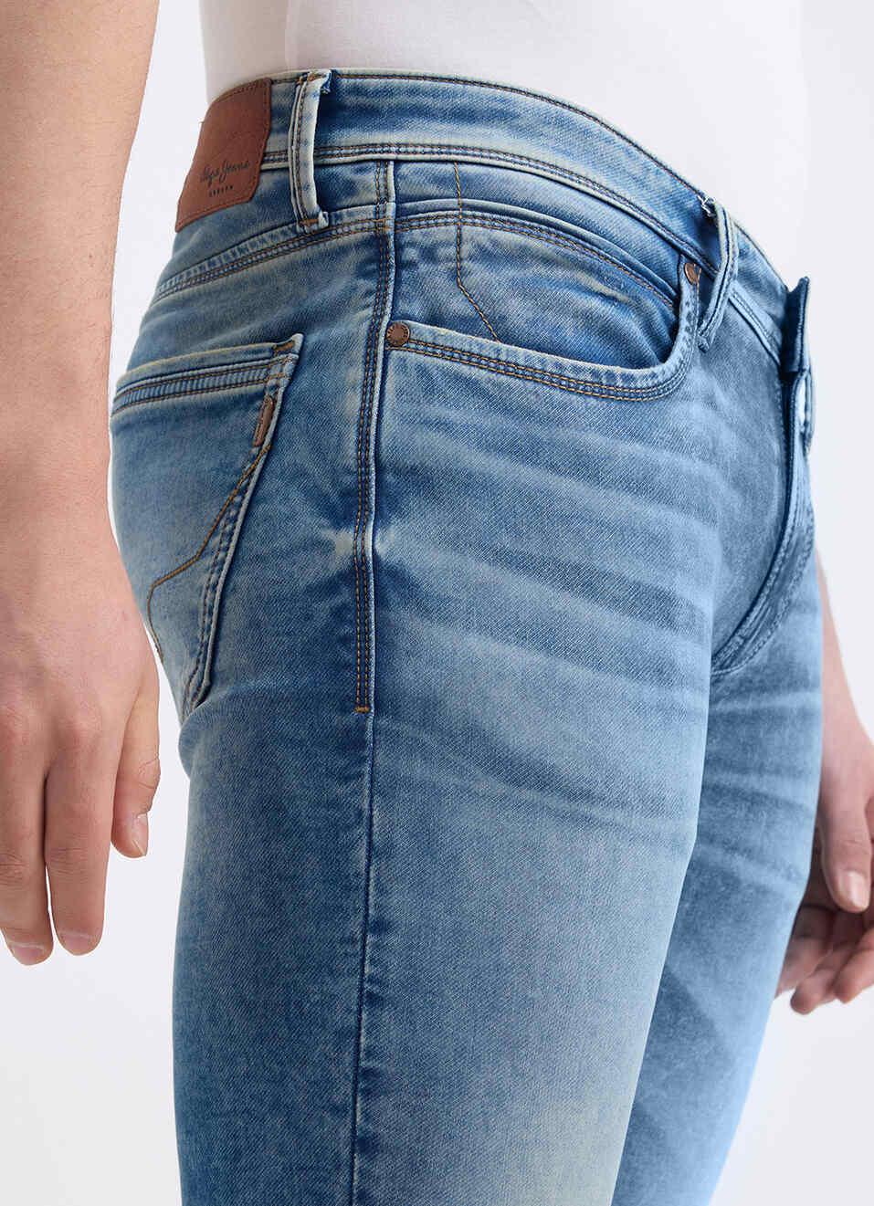 Men Blue Mid Rise Skinny Ankle Length Gymindigo Jogger Like Jeans, , large image number 4