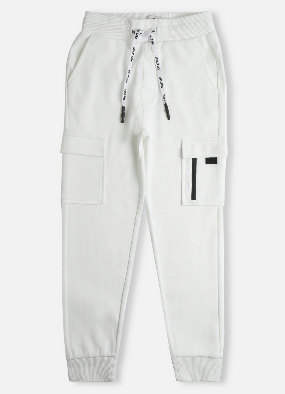 Boys Off White Interlock Knit Joggers, , large image number 0