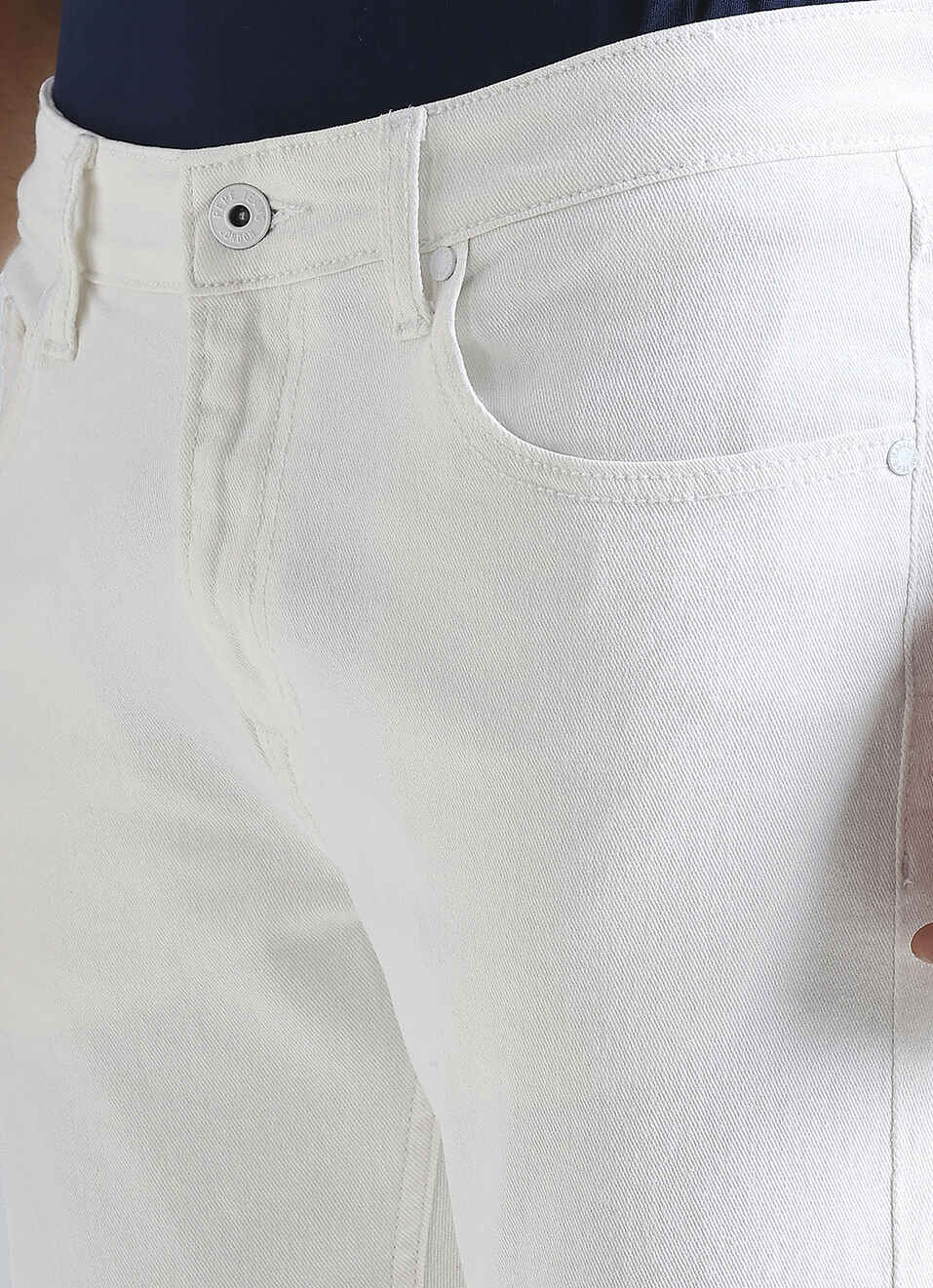Vapour White Mid Waist Jeans, , large image number 4