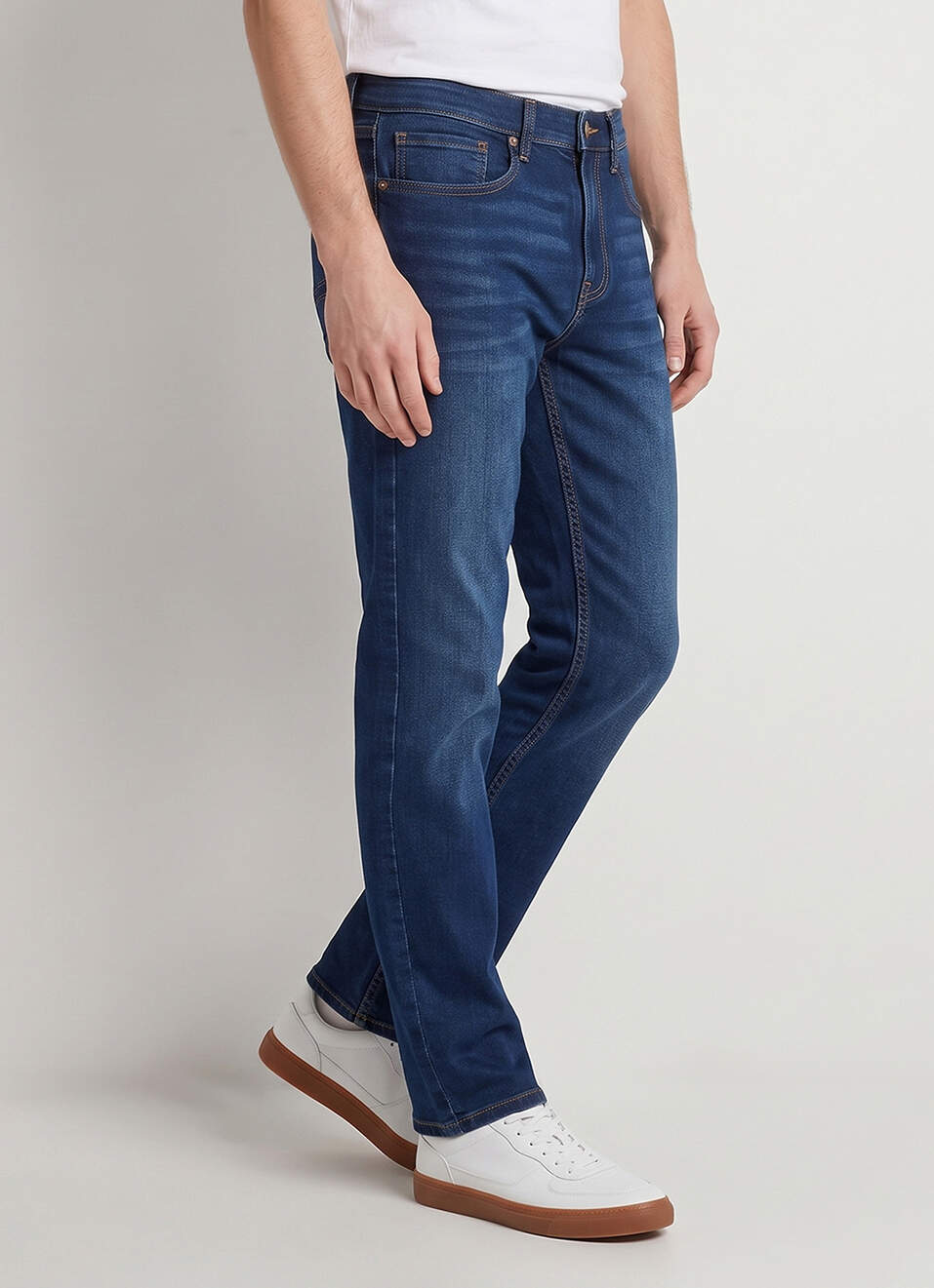 Men Dark Wash Stretchable Bootcut Jeans, , large image number 0