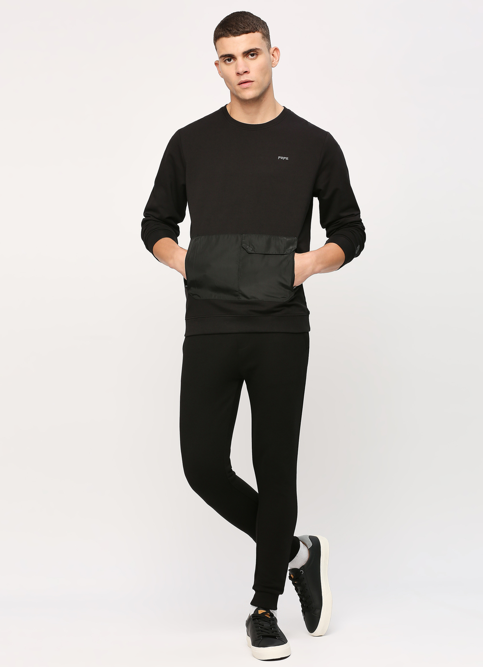 Black Long Sleeve Stretch Sweatshirt, , large image number 5