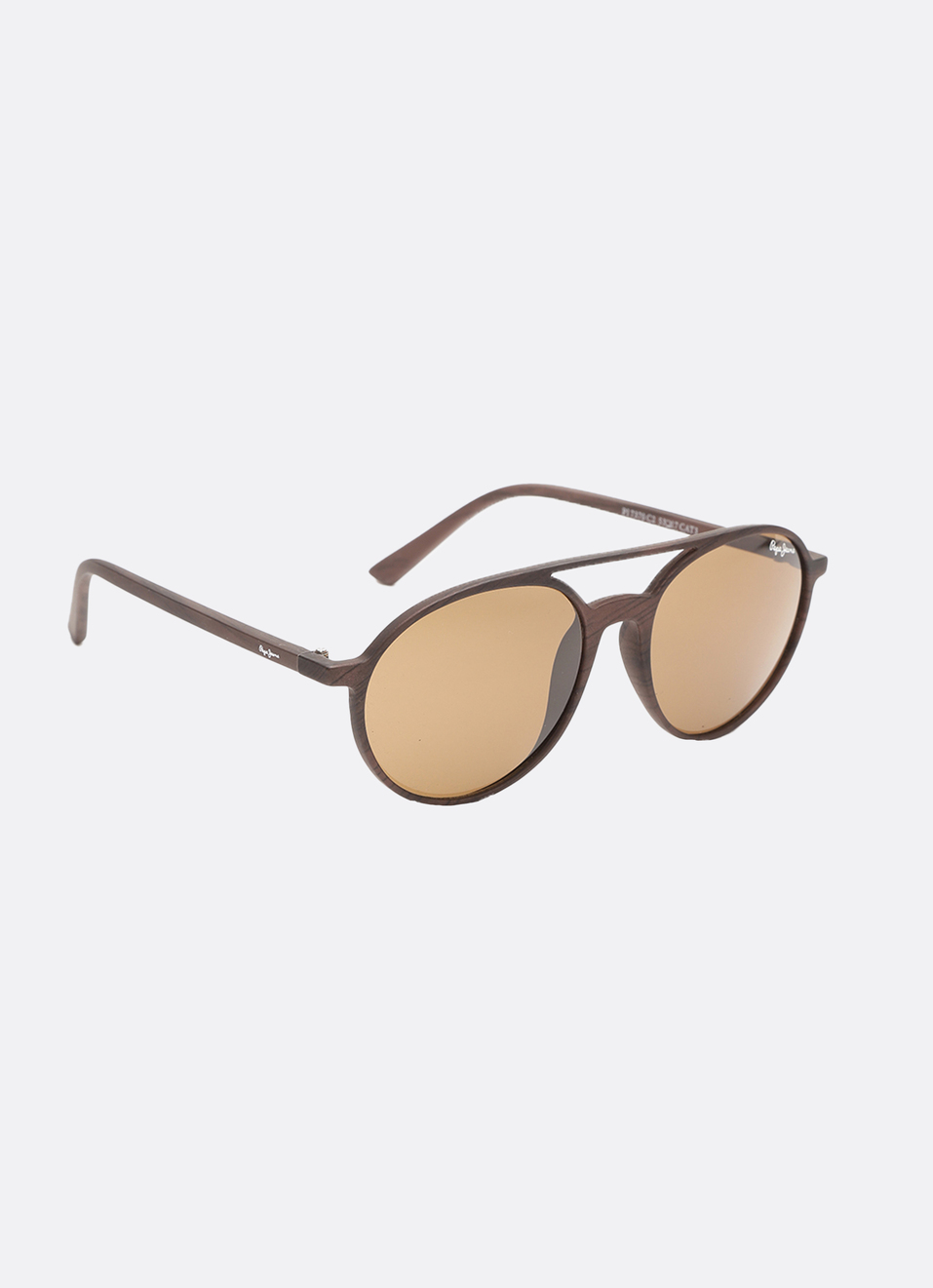 Brown Print Line Round Full Rim Sunglasses, , large image number 1