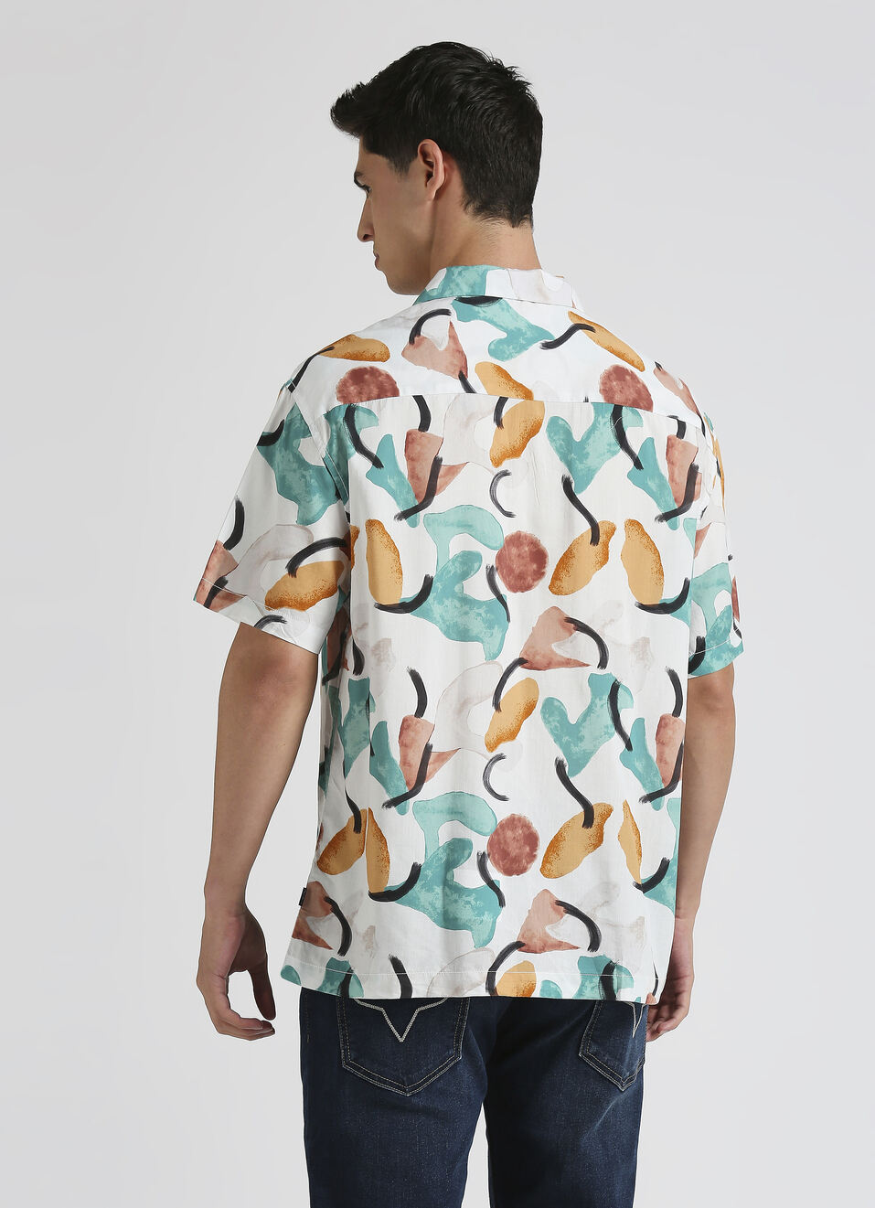 Green All Over Printed Resort Collar Shirt, , large image number 1