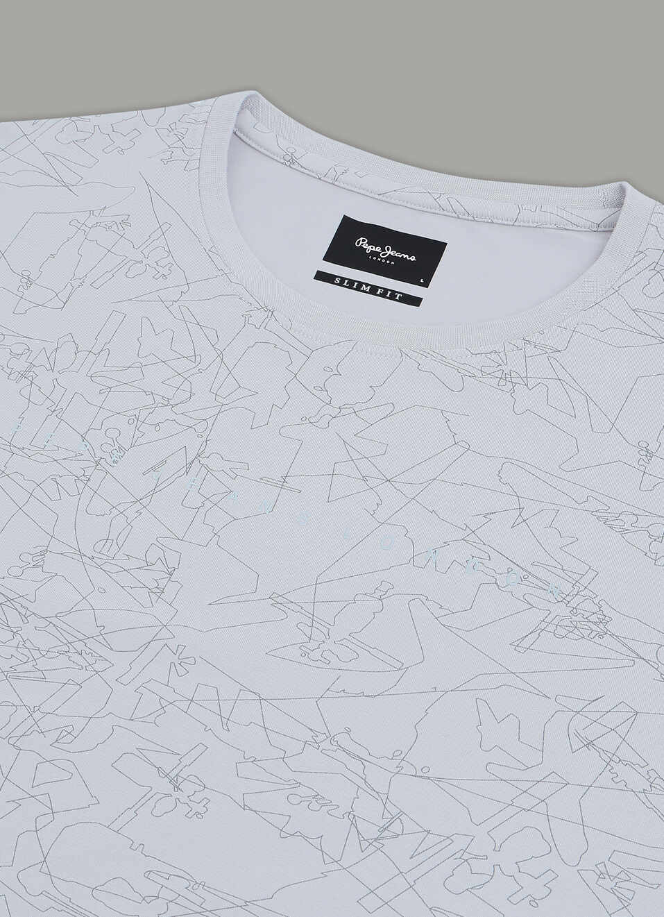 Men Grey Abstract Print Slim Fit T-shirt, , large image number 7