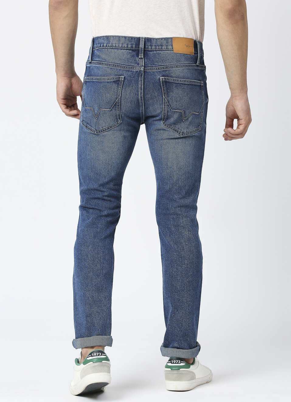 Vapour Blue Mid Rise Slim Fit Jeans, , large image number 2