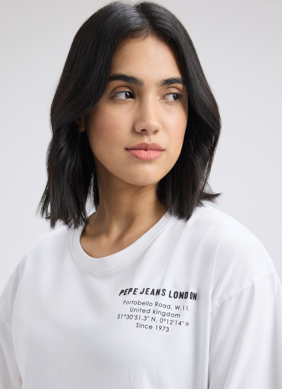 Women White Back Print Short Sleeve Oversized T-shirt, , large image number 4