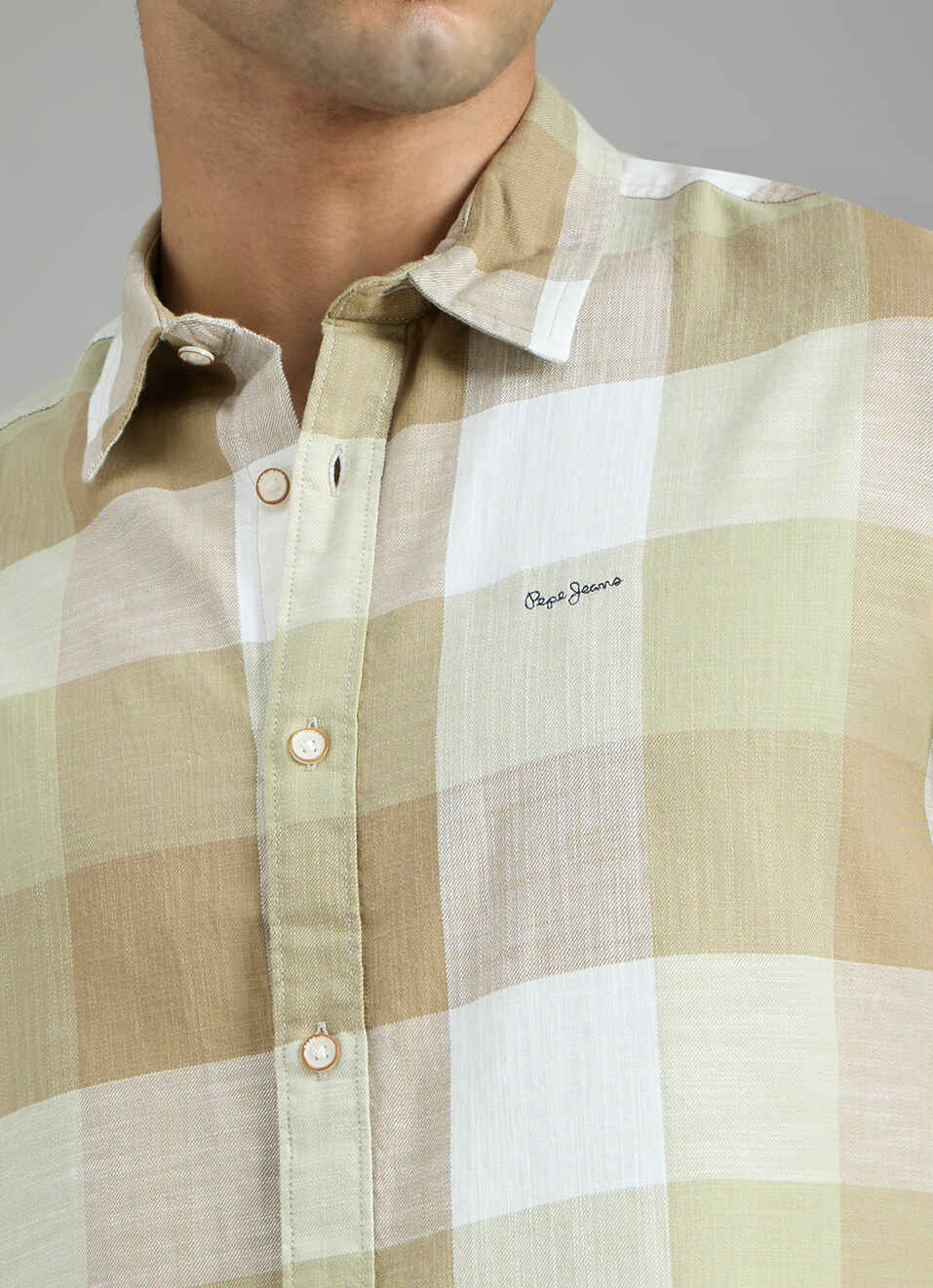 Men Green Checked Shirt, , large image number 5