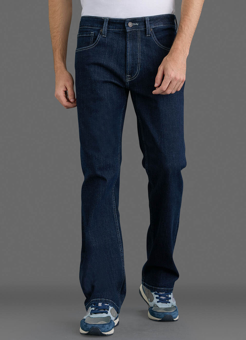 Men Blue Stretchable Bootcut Jeans, , large image number 2