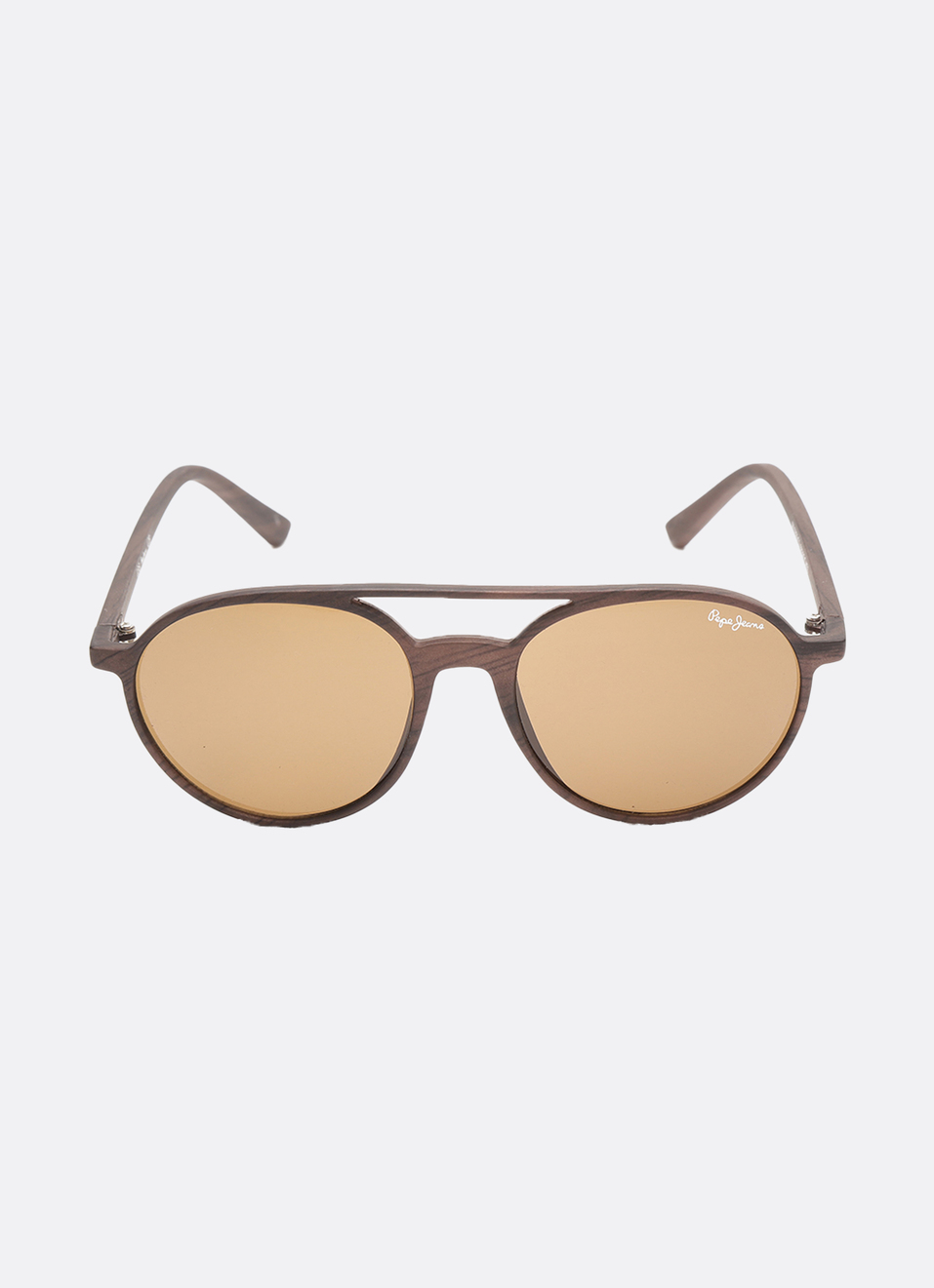Brown Print Line Round Full Rim Sunglasses, , large image number 0