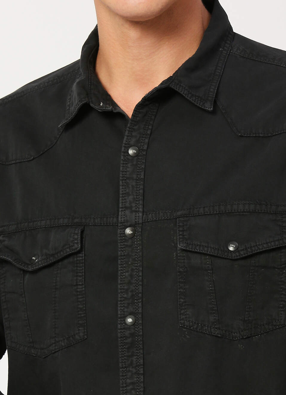 Finn Ls Printed Ombre Denim Shirt, , large image number 4