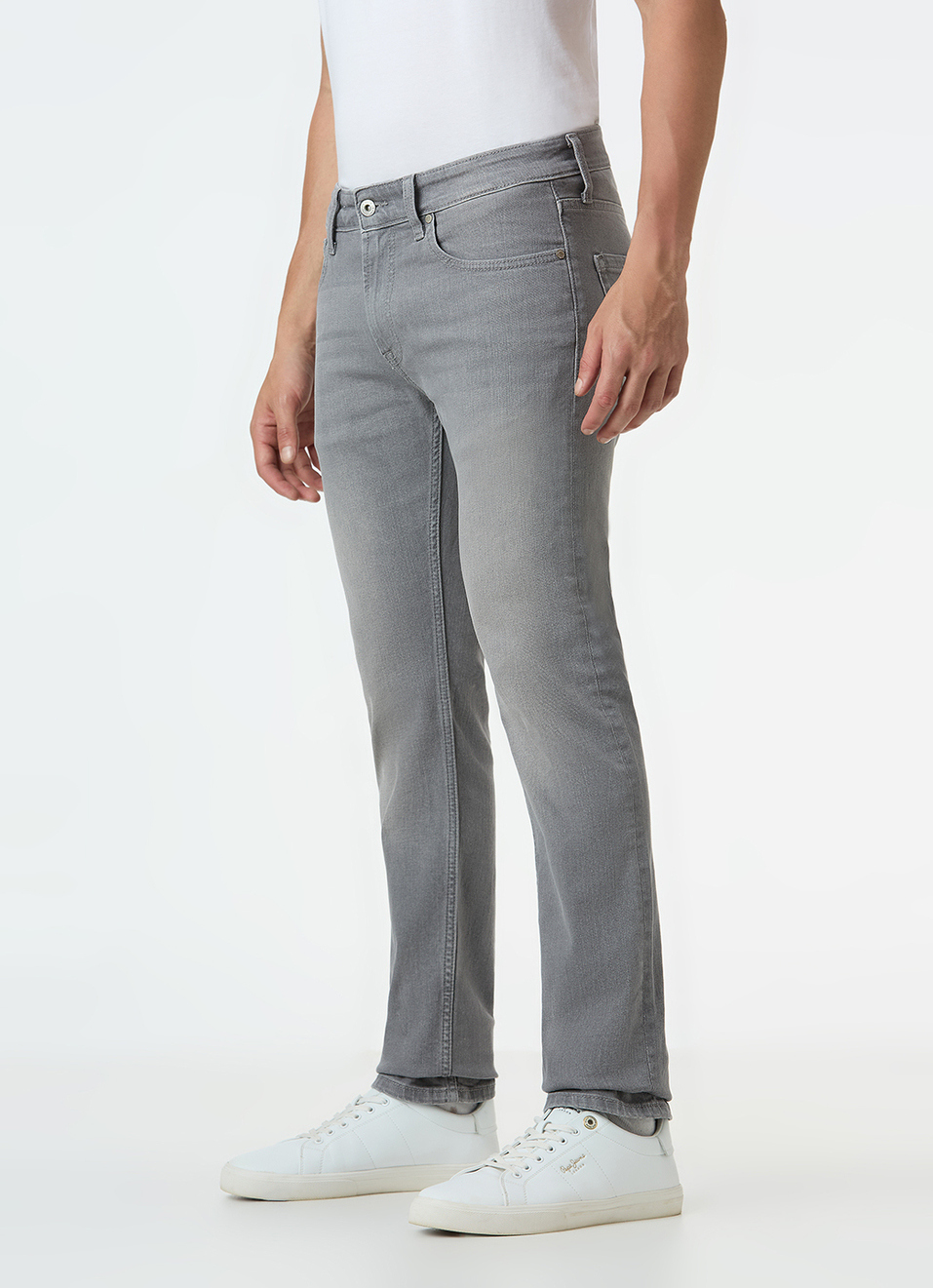 Men Grey Mid Rise Slim Fit Stretchable Jeans, , large image number 5