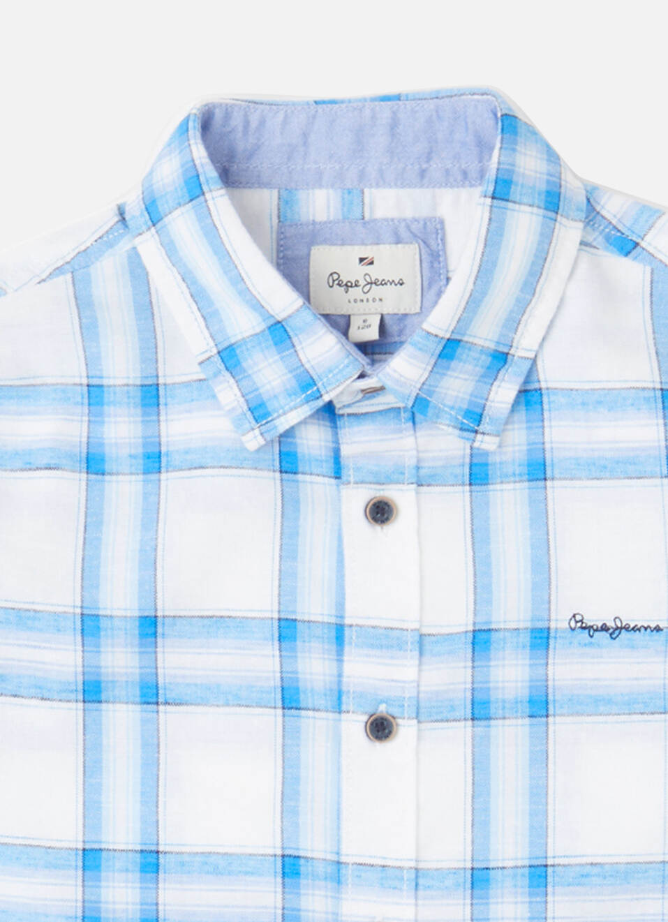 Boys Aqua Checks Yarn Dyed Long Sleeve Shirt, , large image number 2