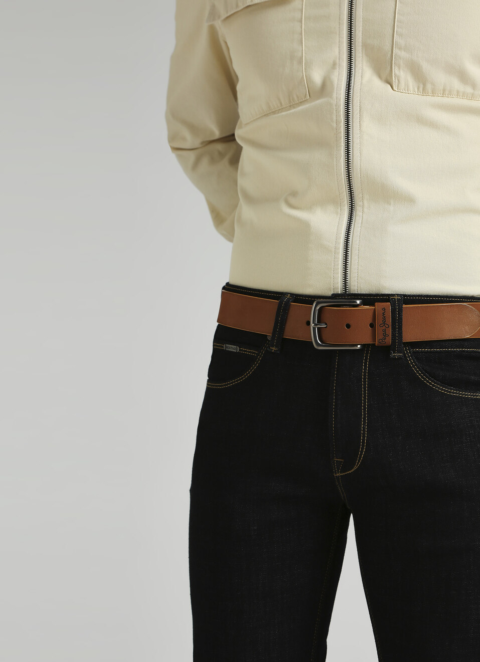 Brown Classic Leather Belt, , large image number 3