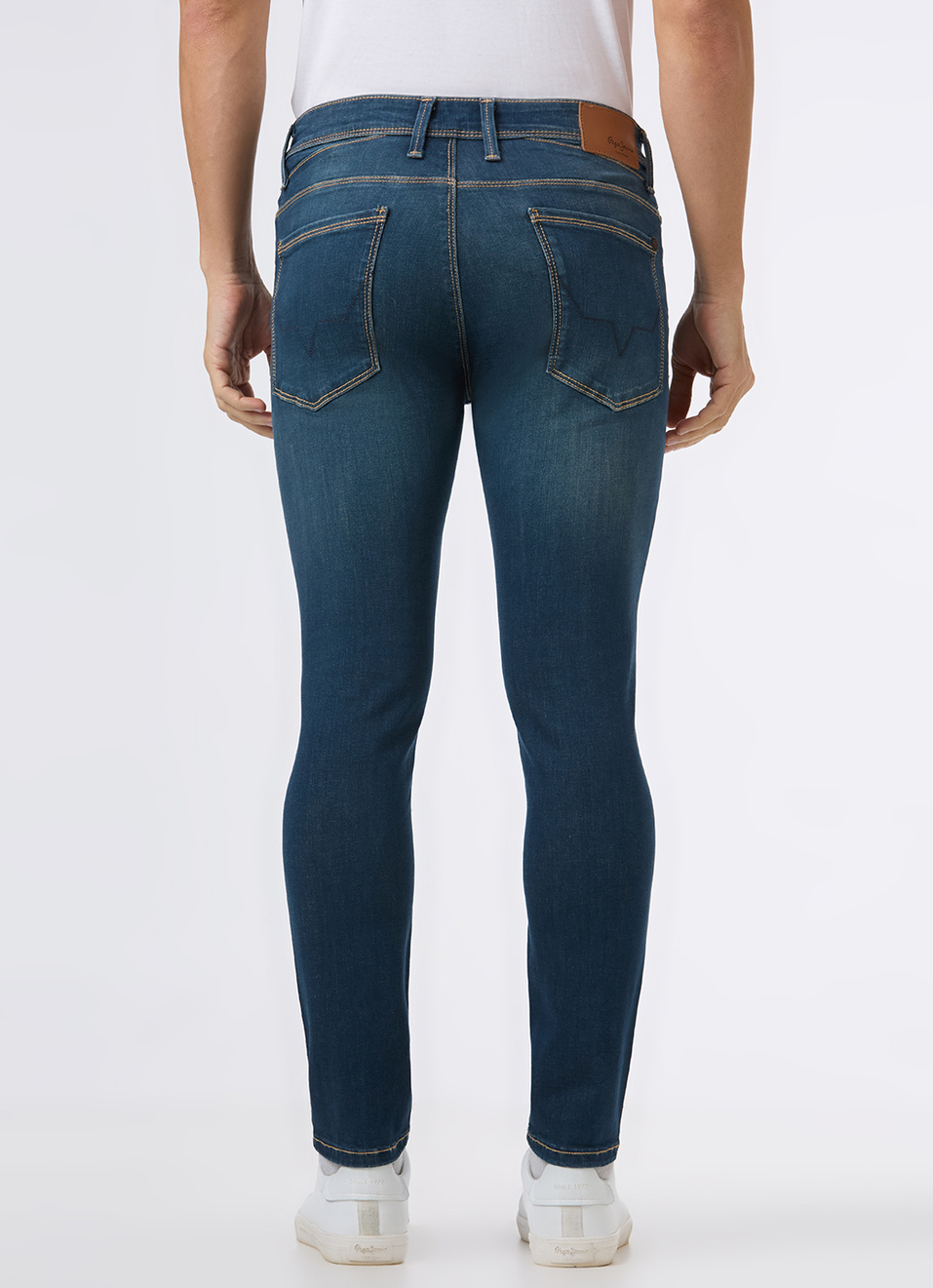 Men Blue Mid Rise Skinny Fit Powerflex Jeans, , large image number 3