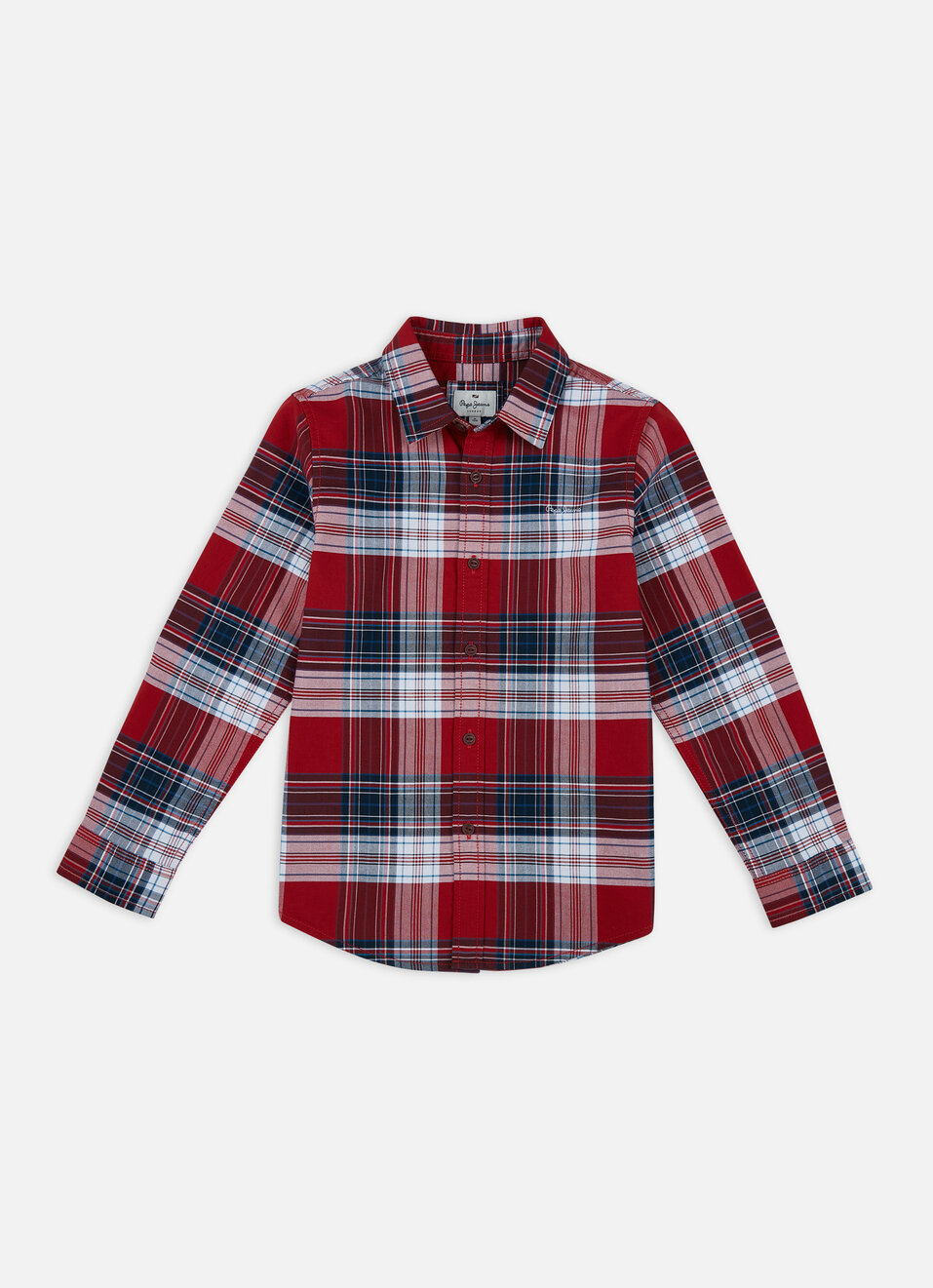Boys Blue Vertical Stripe Full Sleeve Shirt, , large image number 0