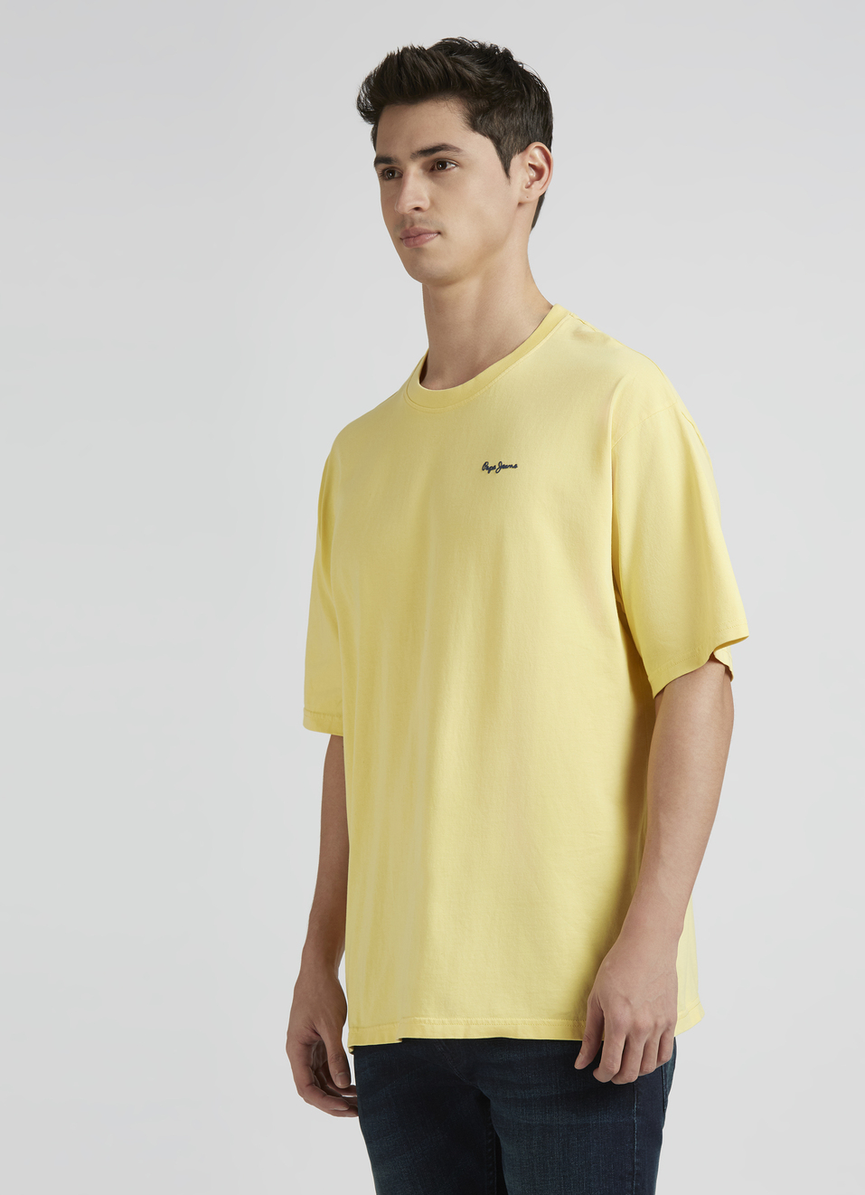 Yellow Back Print Short Sleeve Oversized T-shirt, , large image number 3