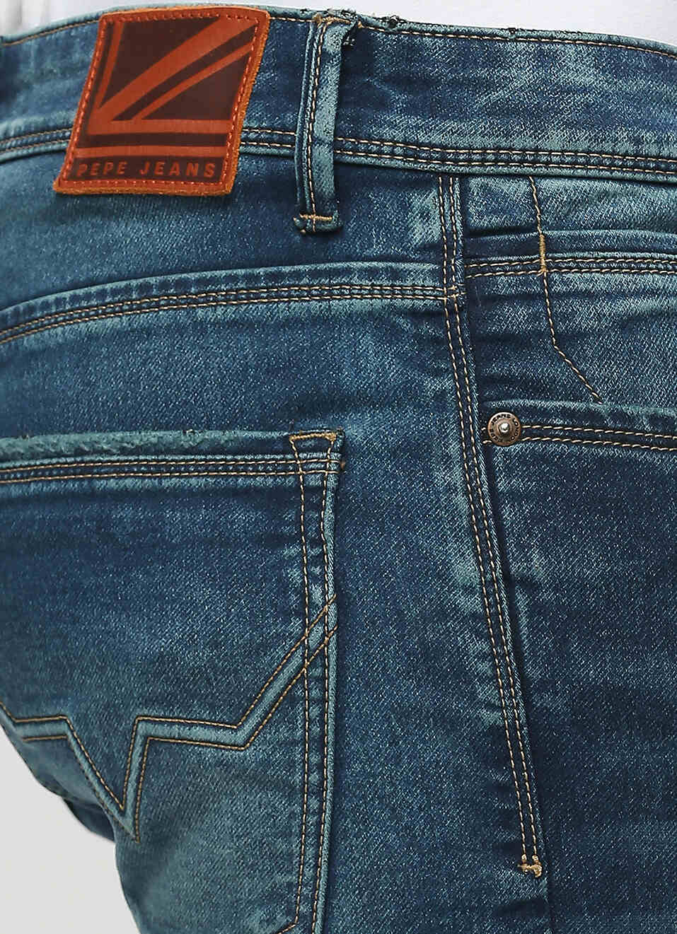 Vapour Dark Blue Mid Rise Tapered Jeans, , large image number 4