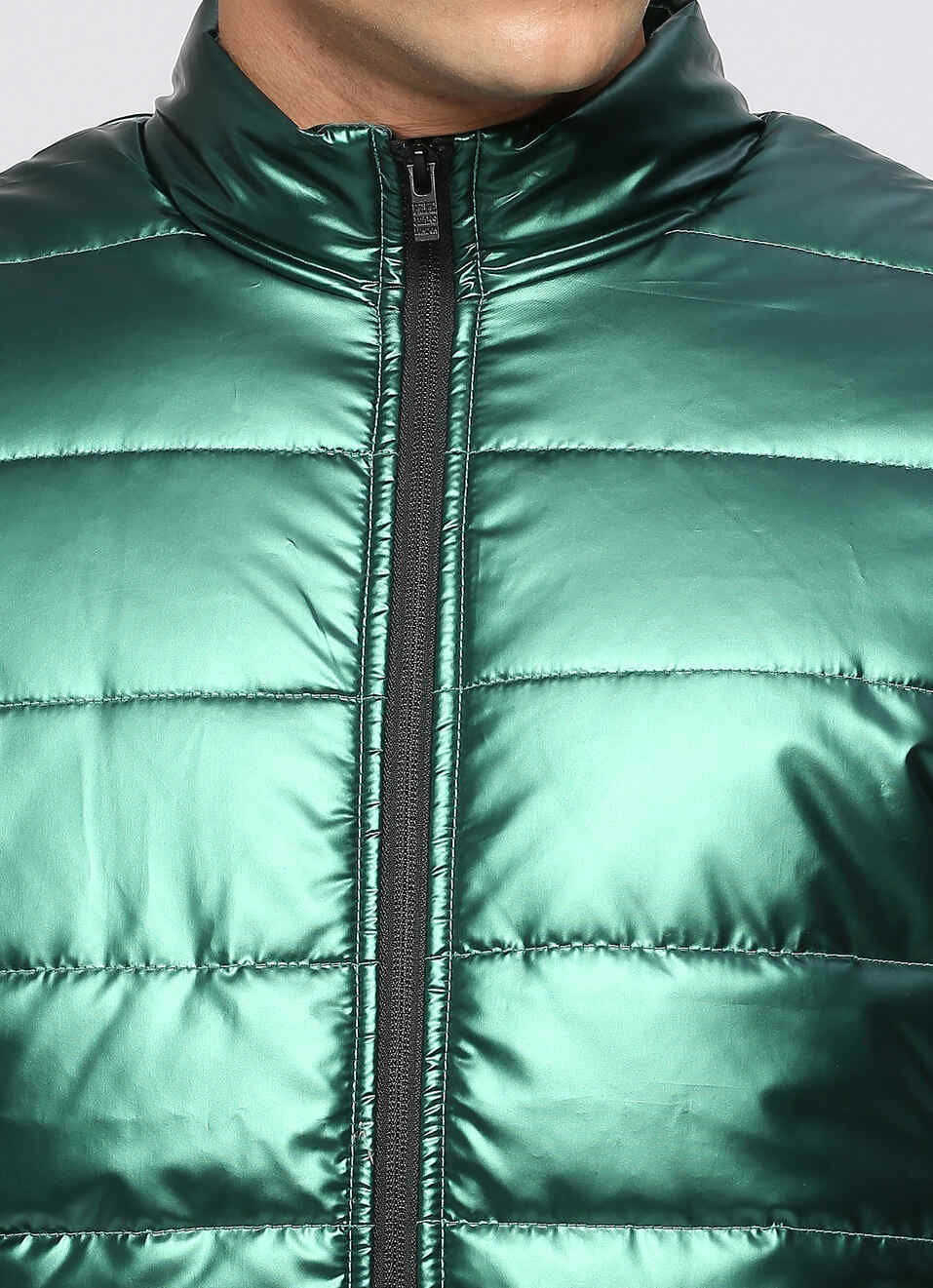 Green Shiny Puffer Jacket, , large image number 4