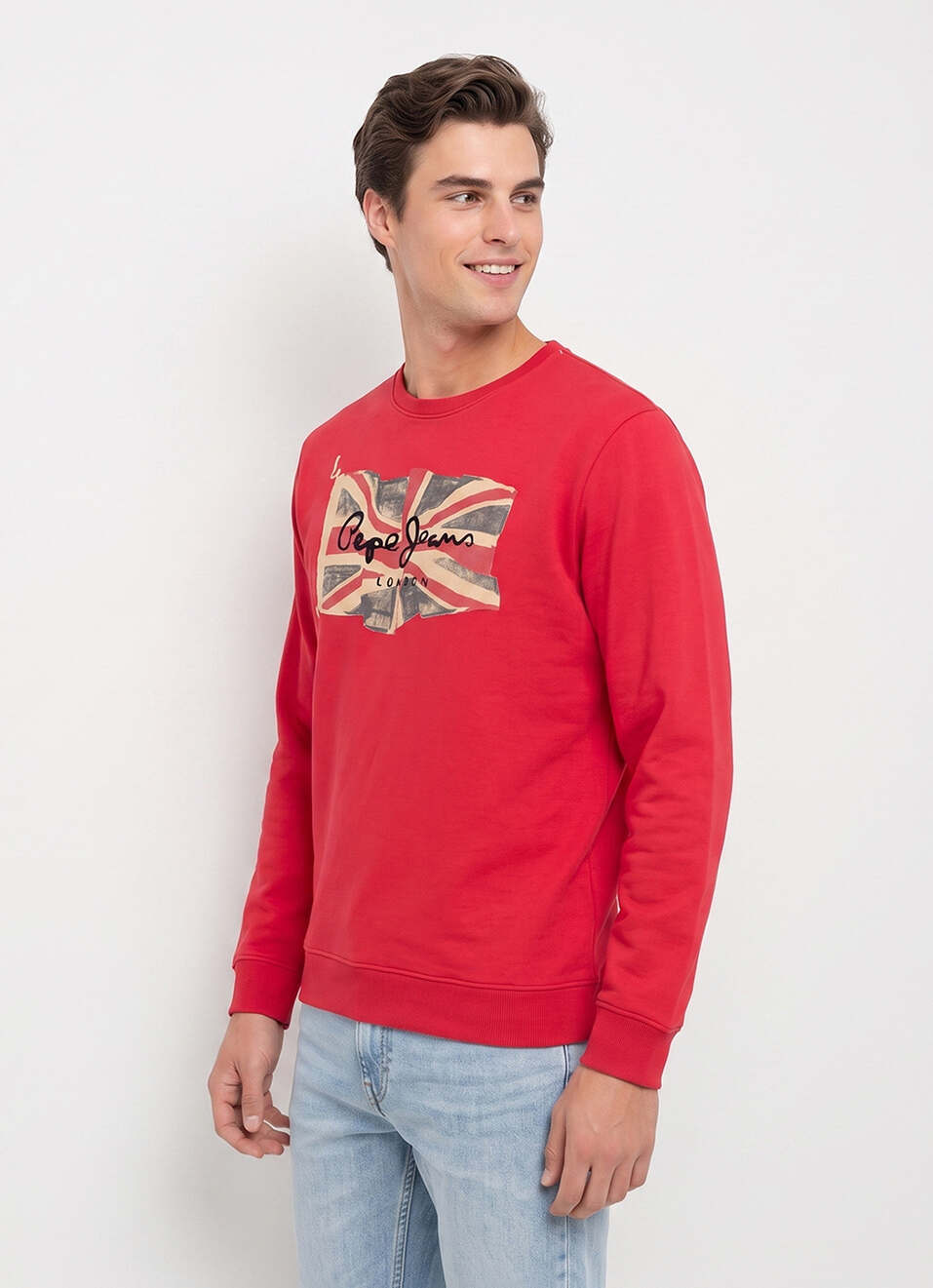 Men Red Placement Print Full Sleeve Sweatshirt, , large image number 3
