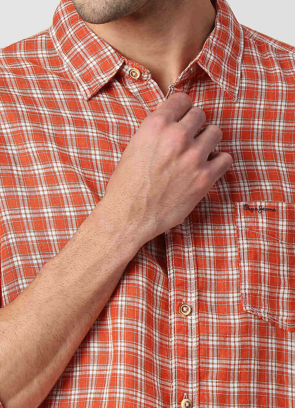 DROWN LS PURE LINEN CHECK, , large image number 4