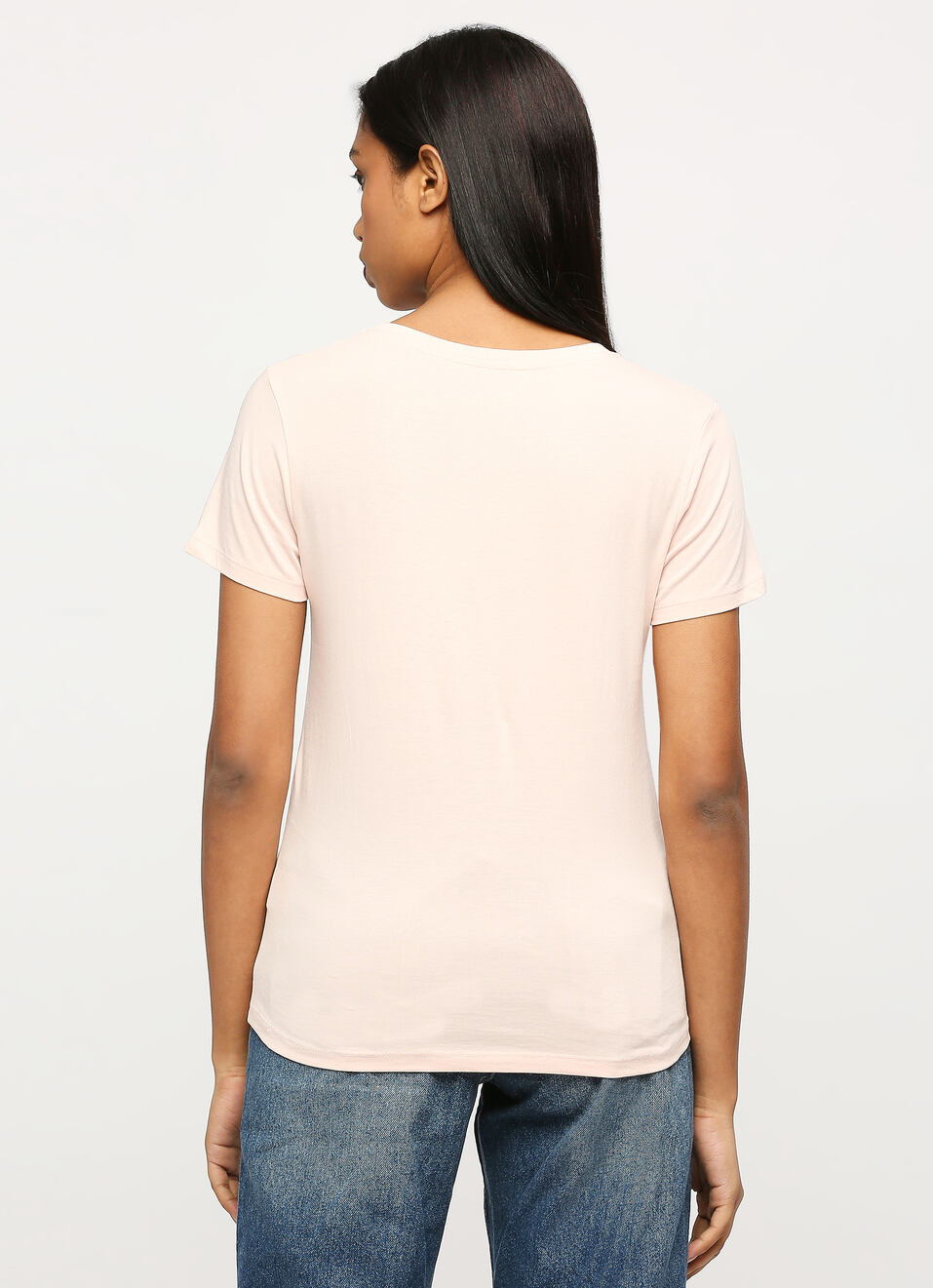 Lilac Round Neck Short Sleeve T-shirt, , large image number 2