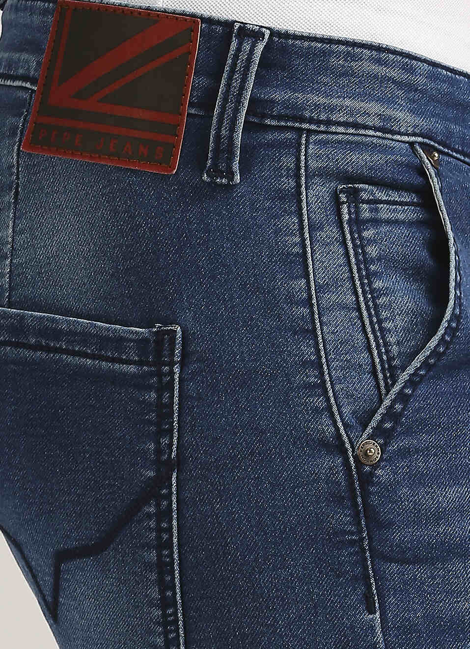 Cargo Straight Mid Rise Dark Blue Jeans, , large image number 4