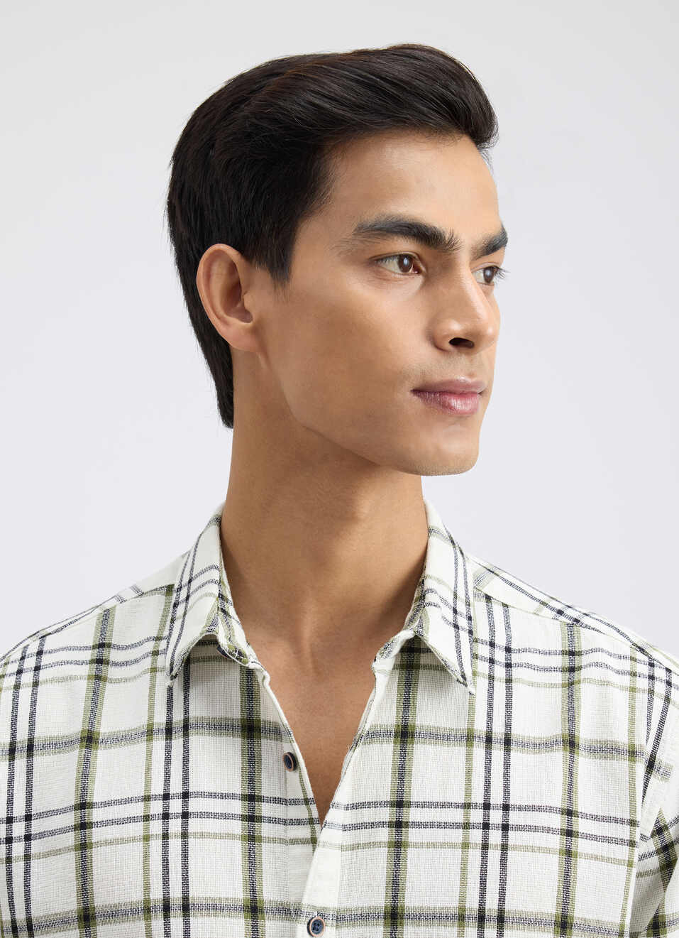 Men Green Check Full Sleeve Shirt, , large image number 4