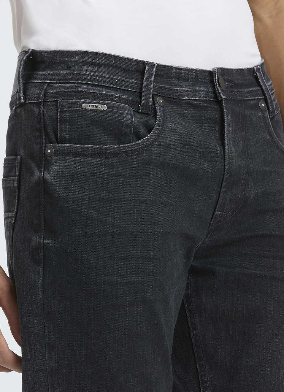 Men Blue Mid Rise Straight Fit Stretchable Jeans, , large image number 4