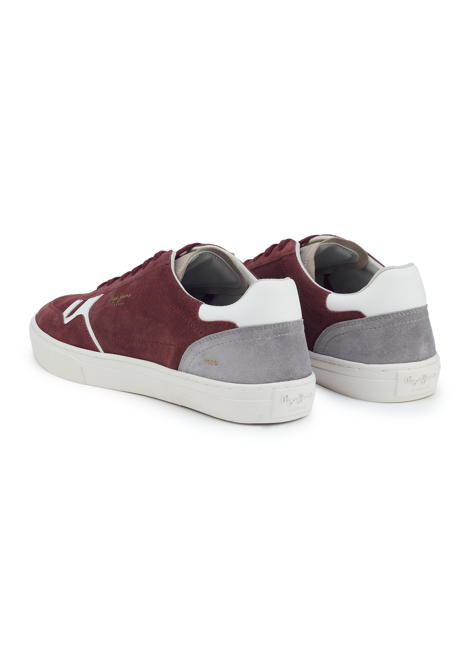 Men Burgundy Colorblock Lace Up Sneakers, , large image number 3
