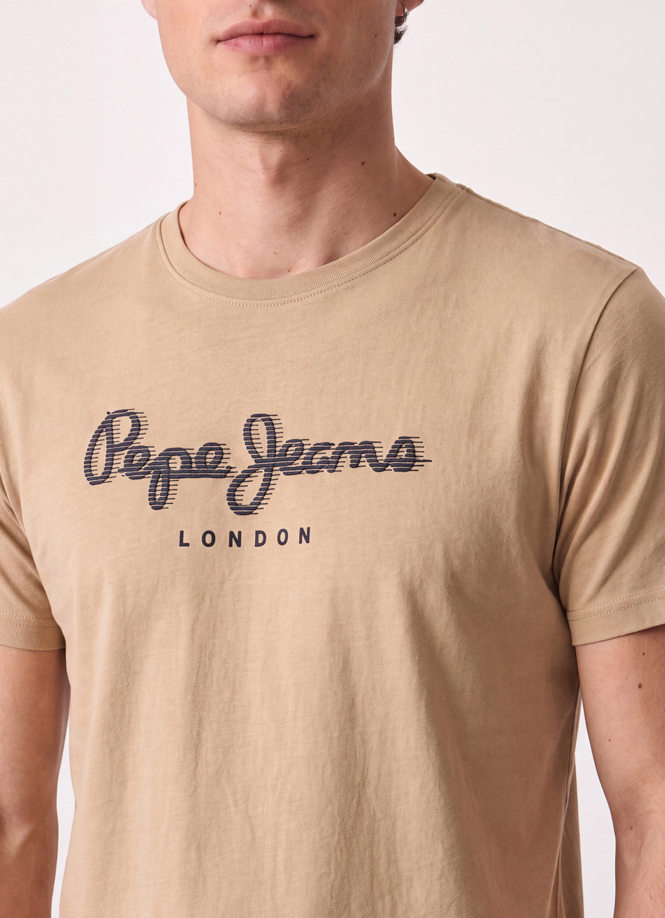 Men Beige Printed Slim Fit Short Sleeve T-shirt, , large image number 4