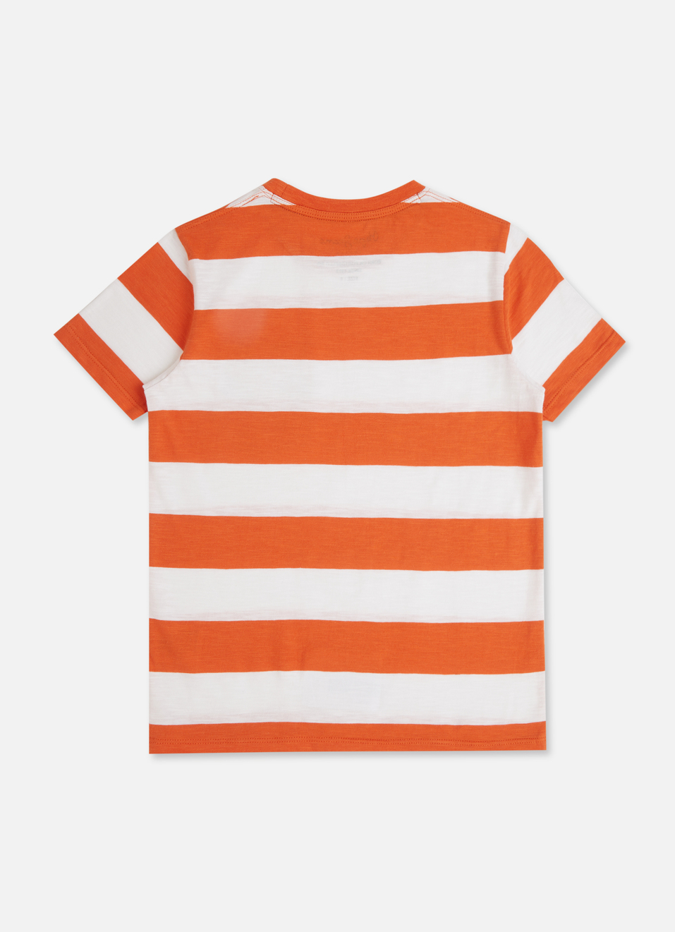 Boys Orange Stripes Tropical Aop Print Pocket T-shirt, , large image number 1