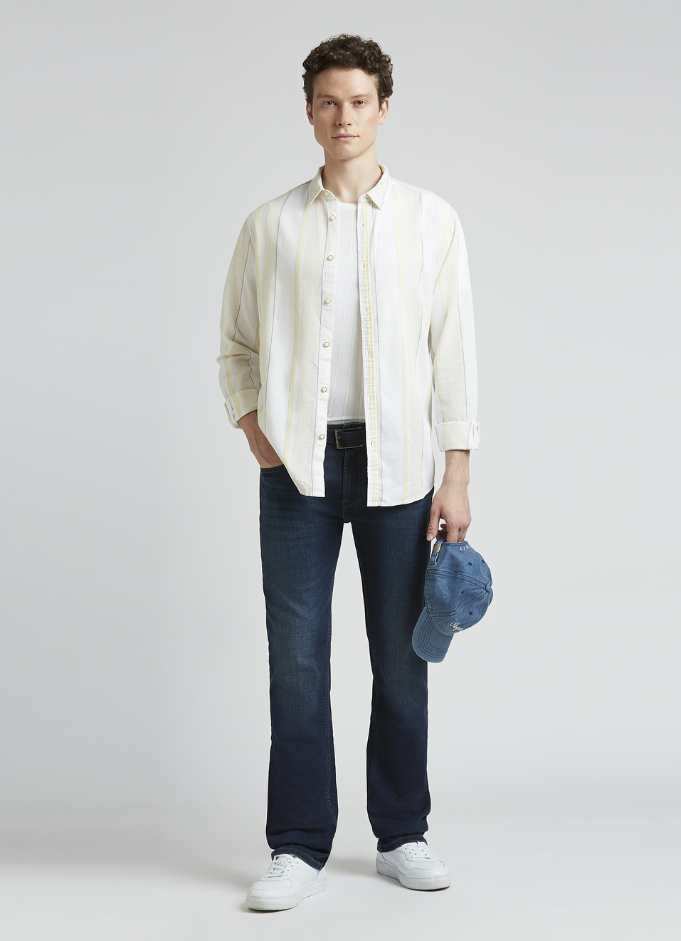Beige Stripes Full Sleeve Shirt, , large image number 5