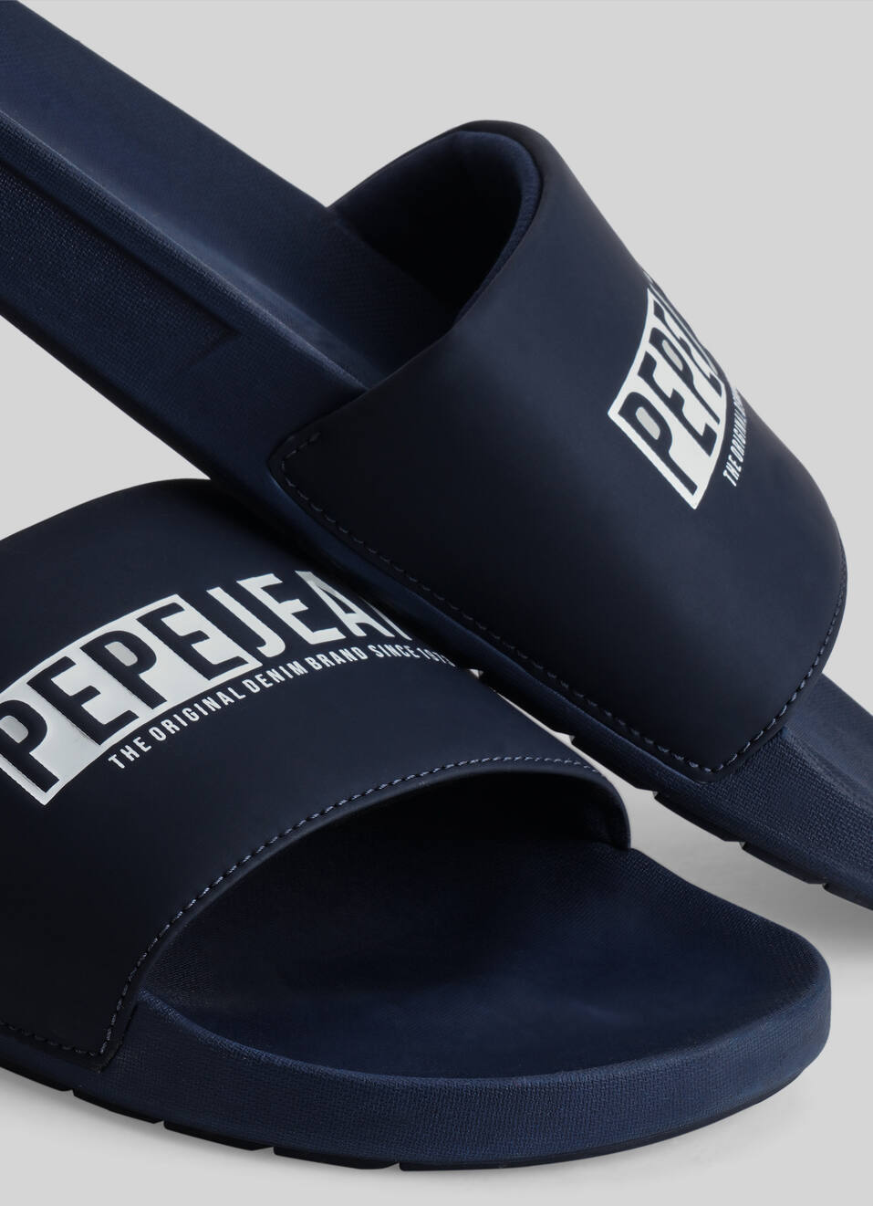 Navy Logo Printed Anti-skid Beach Slides, , large image number 4