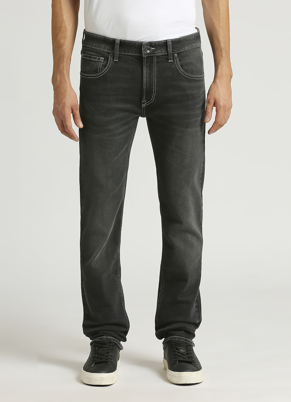 Vapour Black Mid Rise Slim Fit Jeans, , large image number 2