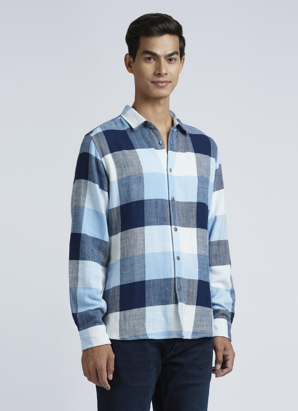 Blue Checks Full Sleeve Shirt, , large image number 3