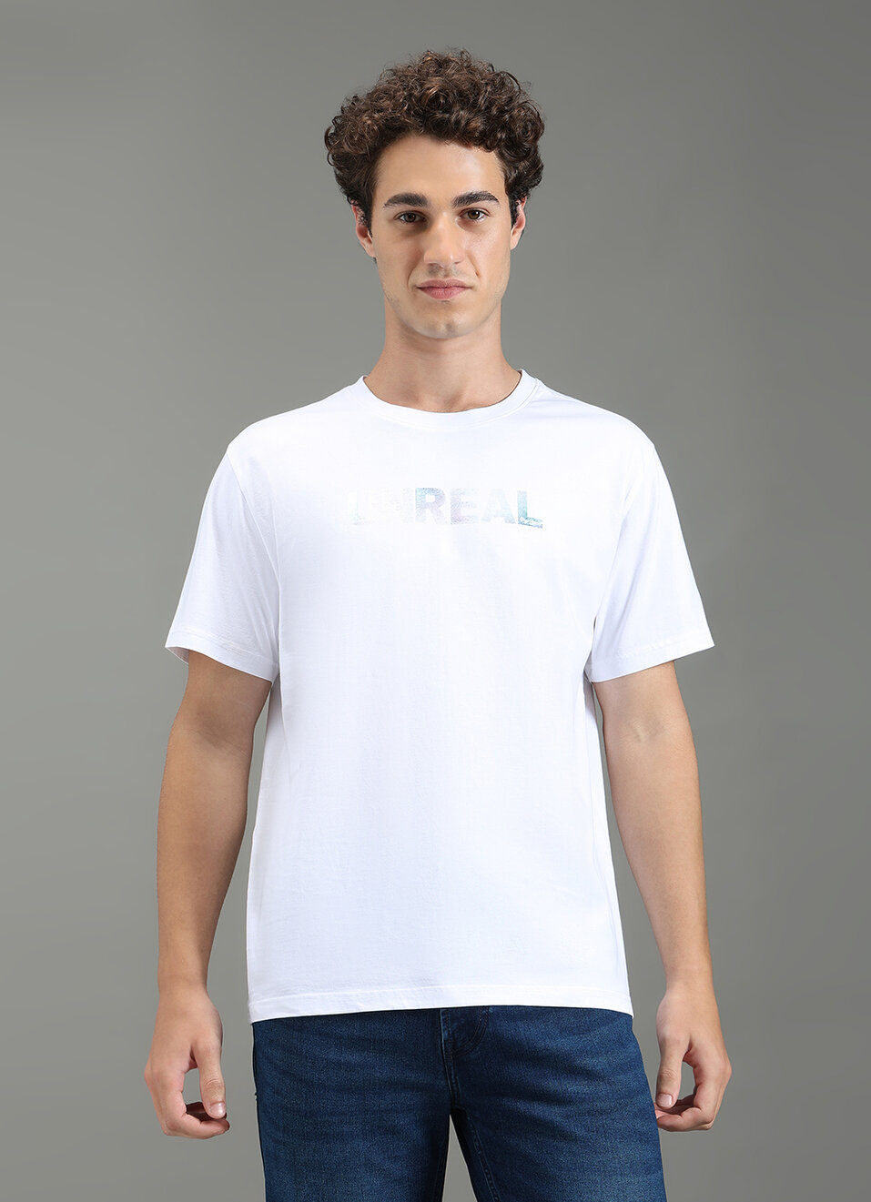 Men White Graphic Relaxed Fit T-shirt, , large image number 5