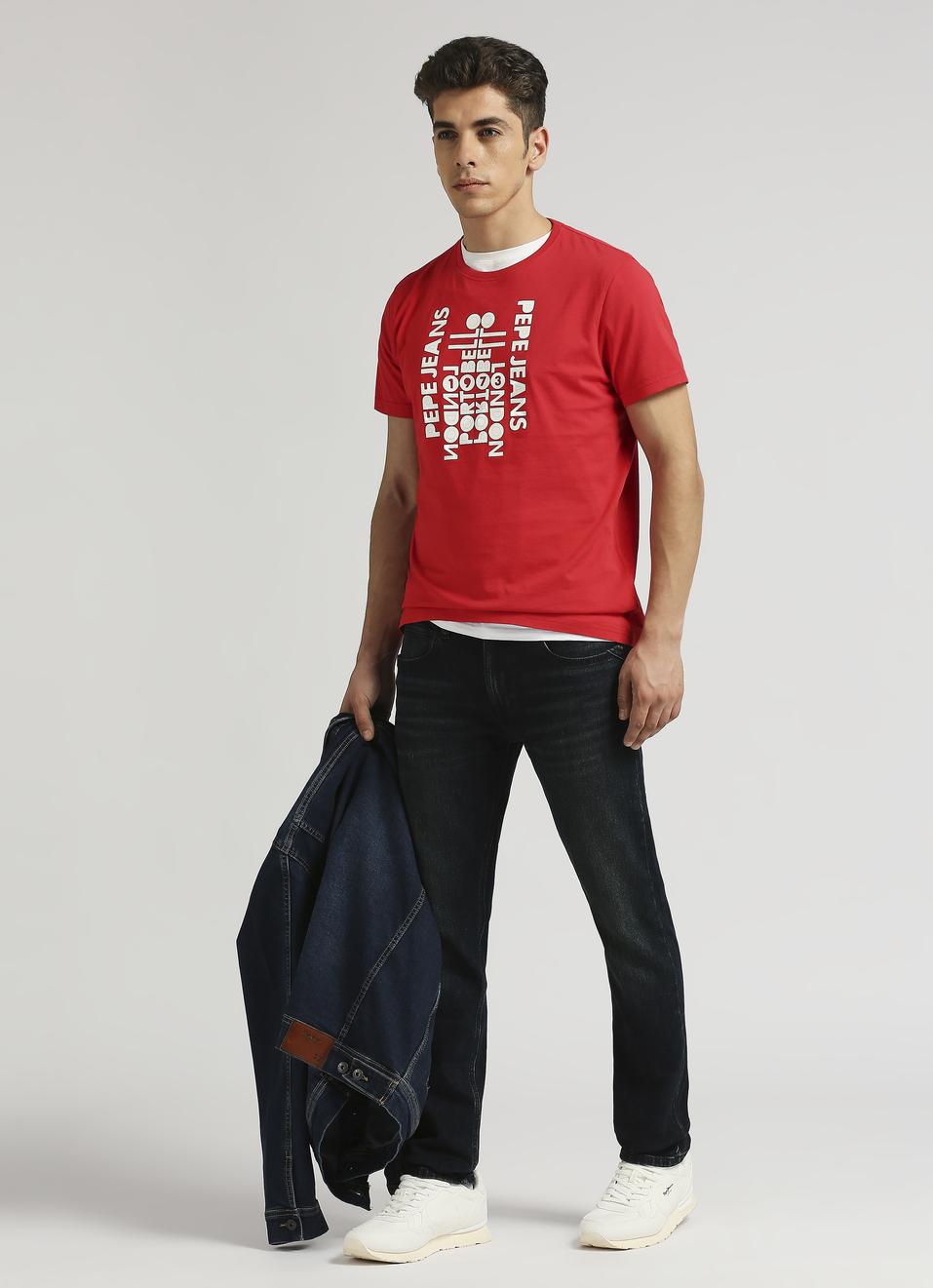 Red Sheet Transfer Print Short Sleeve T-shirt, , large image number 6