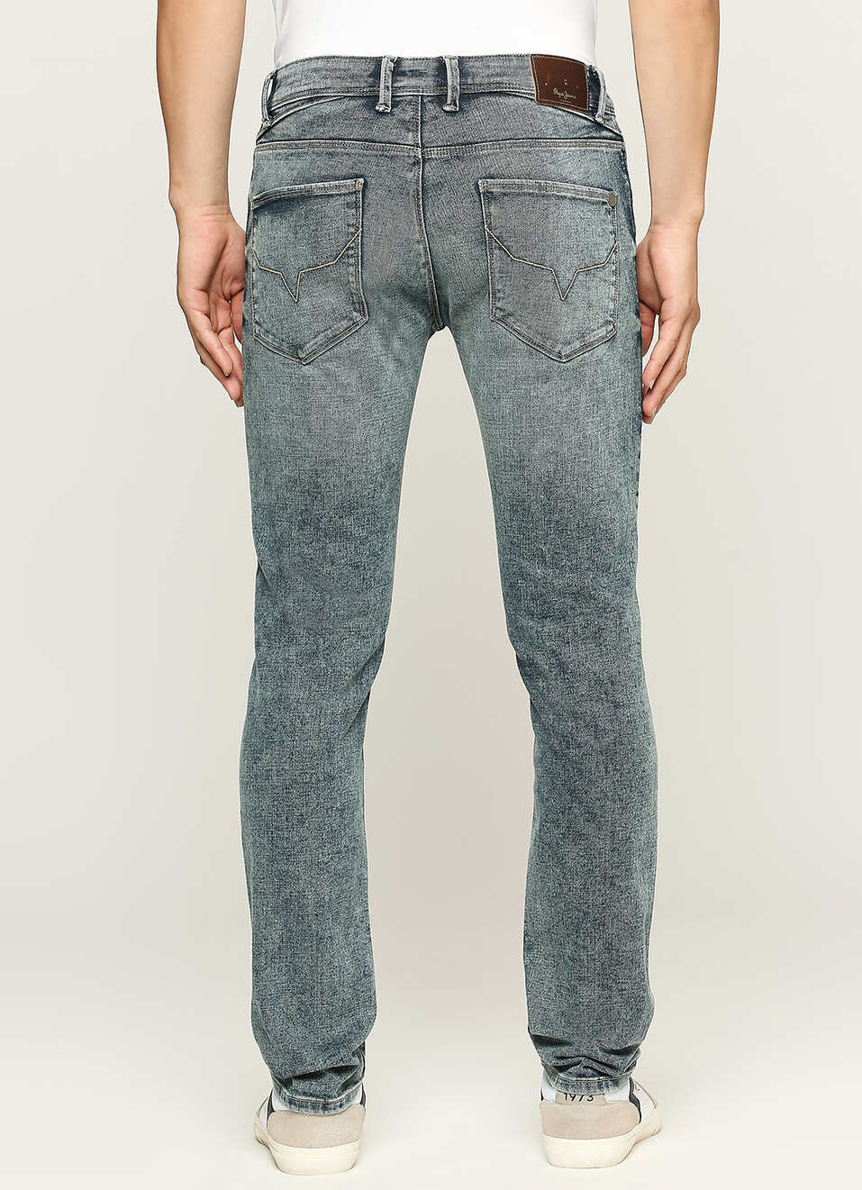 Vapour Blue Mid Waist Slim Fit Jeans, , large image number 3