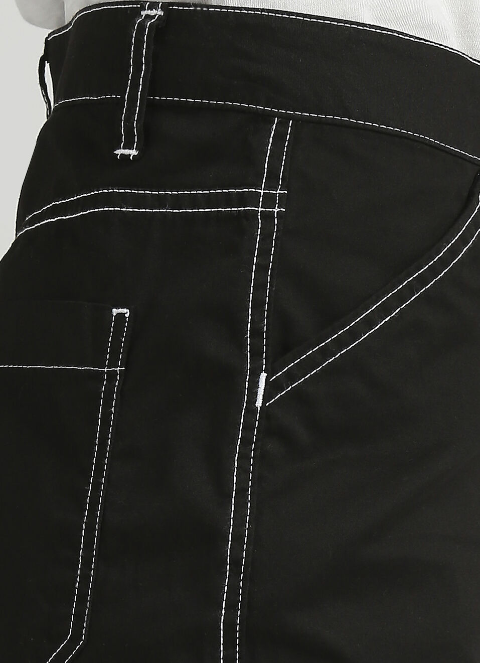 Jet Black High Waist Loose Fit Pants, , large image number 4