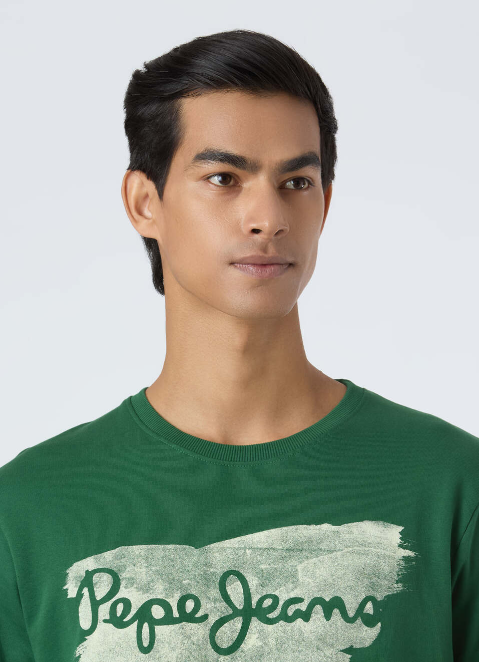 Men Ivy Green  Brushstroke Logo Print Sweatshirt, , large image number 4