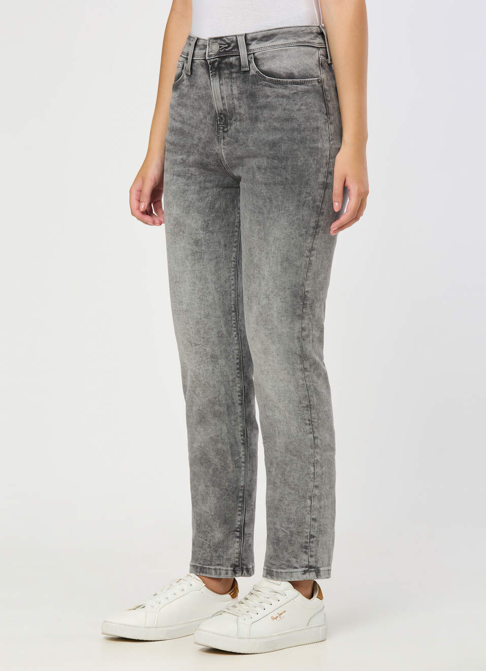 Women Grey Straight Fit High Rise Stretchable Jeans, , large image number 3
