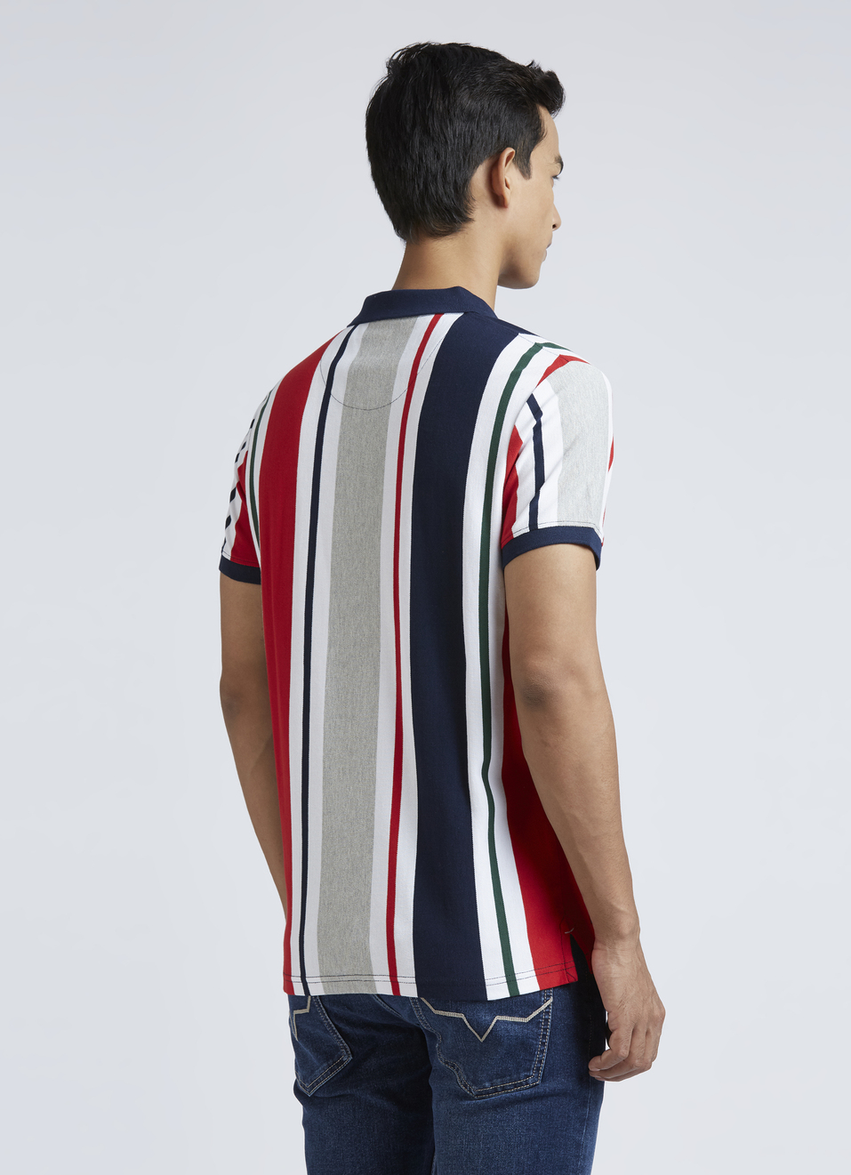Red Stripes Short Sleeves Polo, , large image number 2