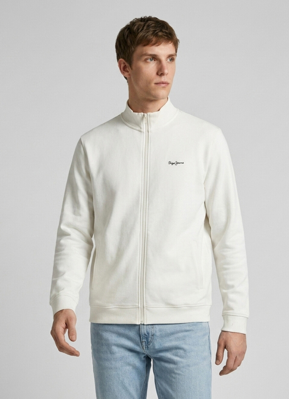 Men Off White Back Print Full Sleeve Sweatshirt, , large image number 1