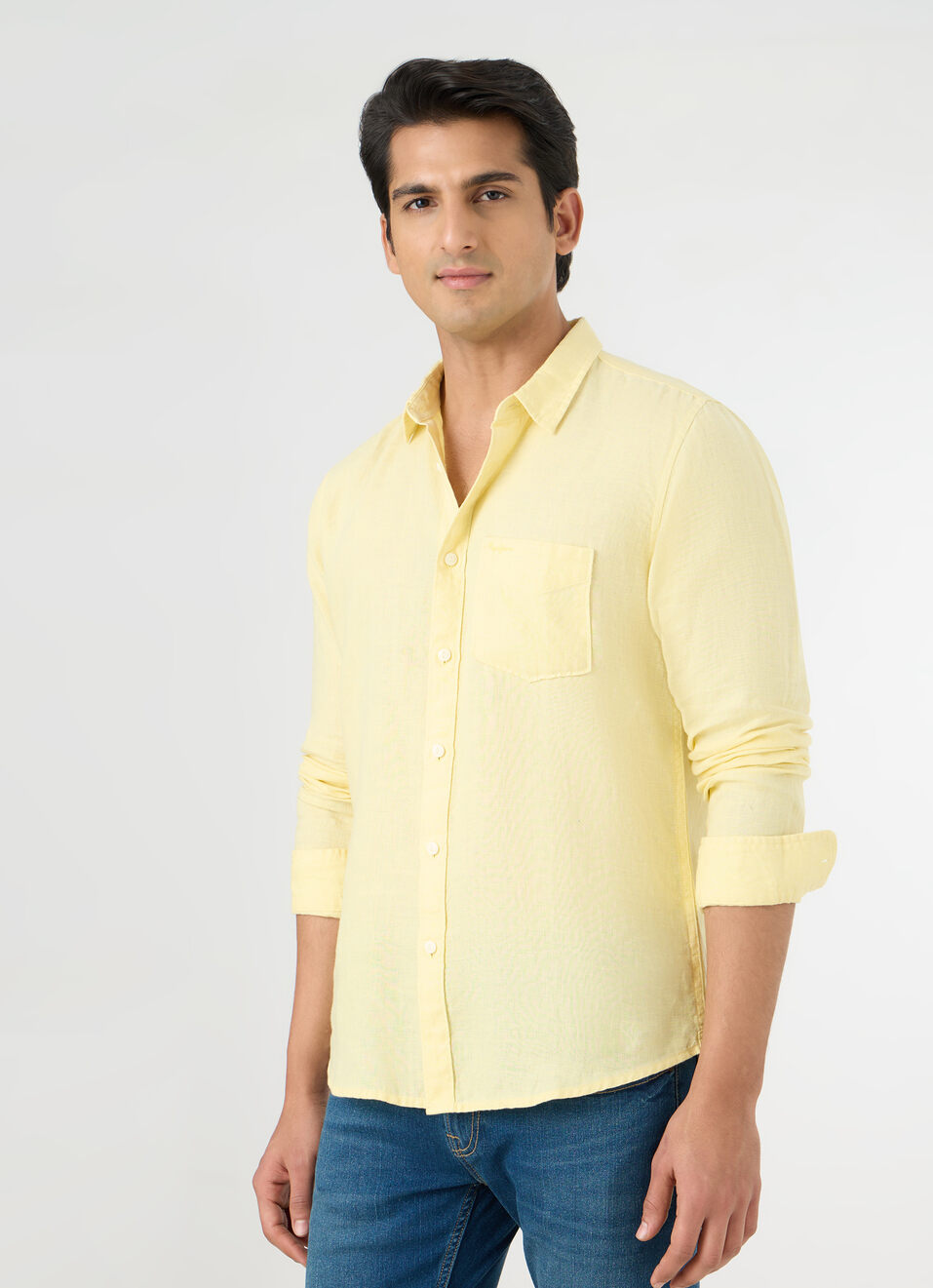 Men Pink Pure Linen Full Sleeve Shirt, , large image number 3