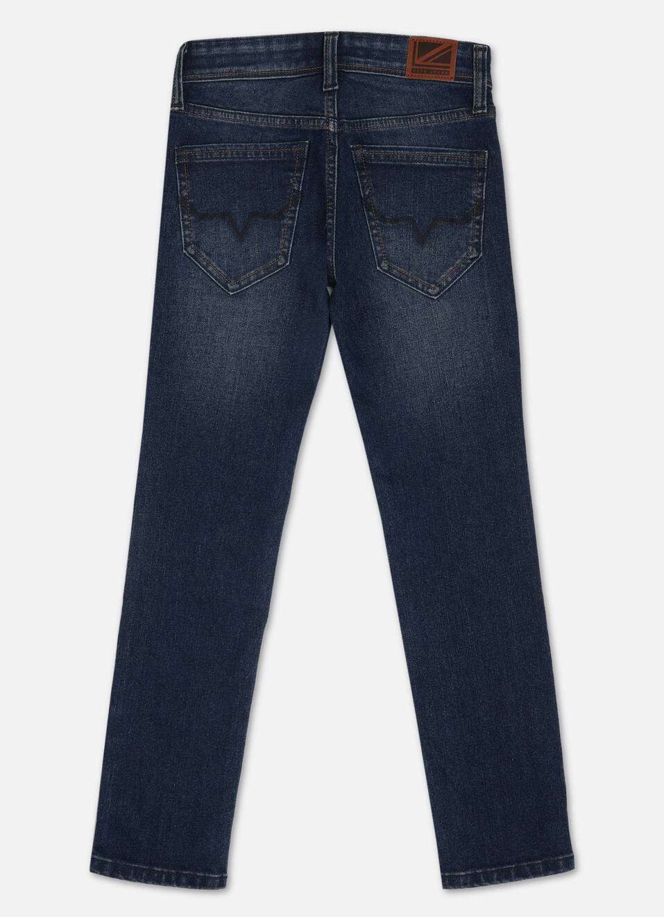 Boys Dark Blue Mid Rise Slim Fit Jeans, , large image number 1