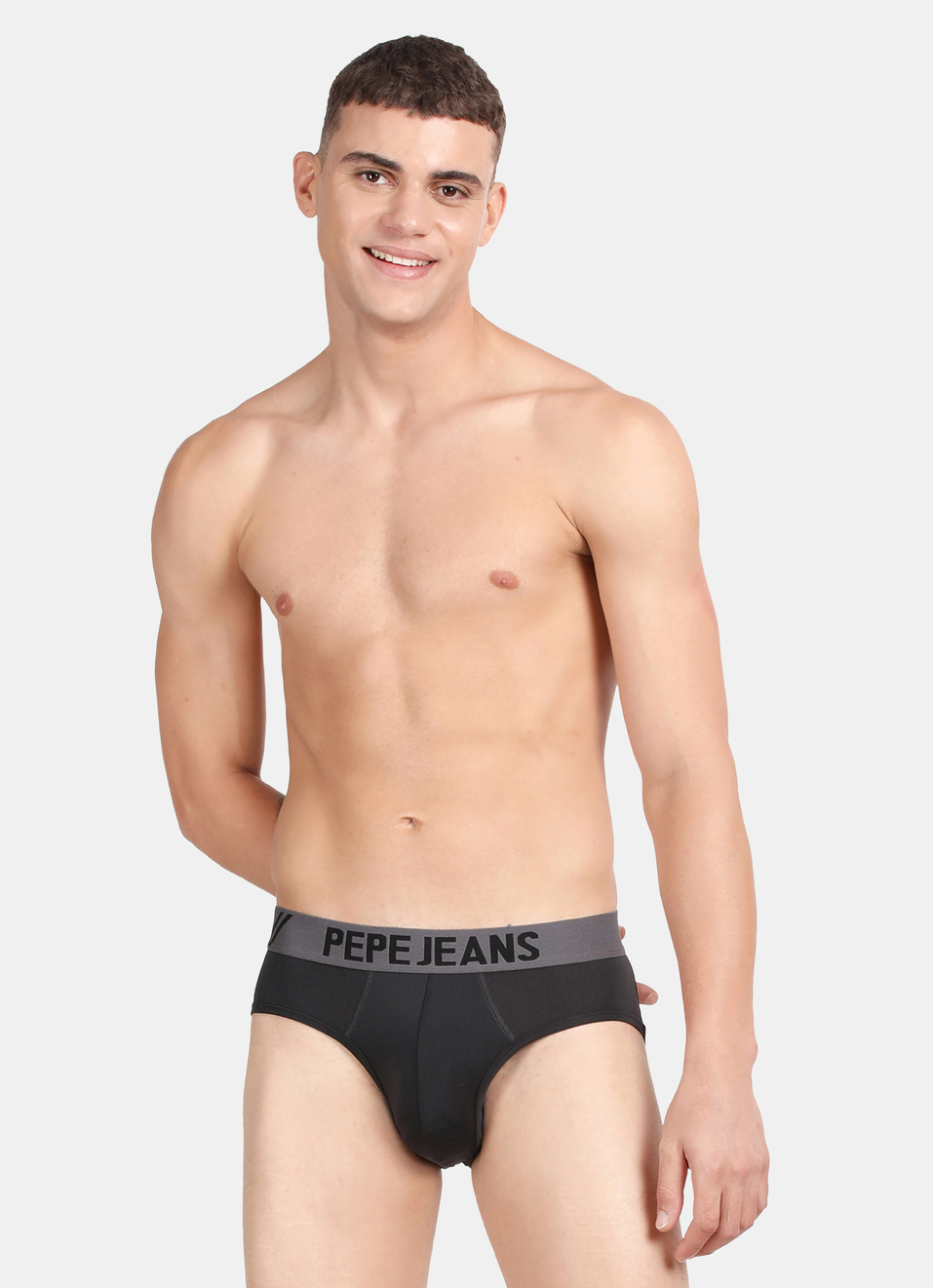 Black Solid Briefs, , large image number 0