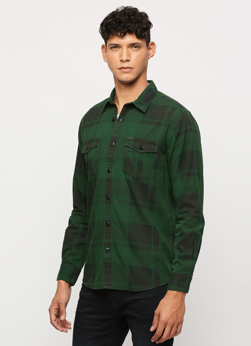 Green Checked Full Sleeve Shirt, , large image number 3